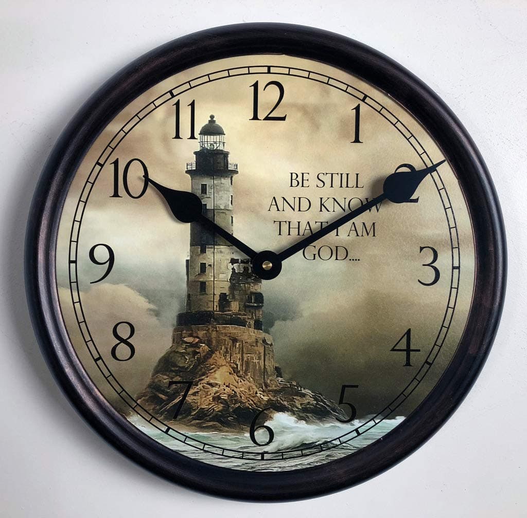 Lighthouse 2 Wall Clock | Ultra Quiet Quartz Mechanism | Hand Made in USA Beautiful Crisp Lasting Color | Comes in 8 Sizes | 15-Inch
