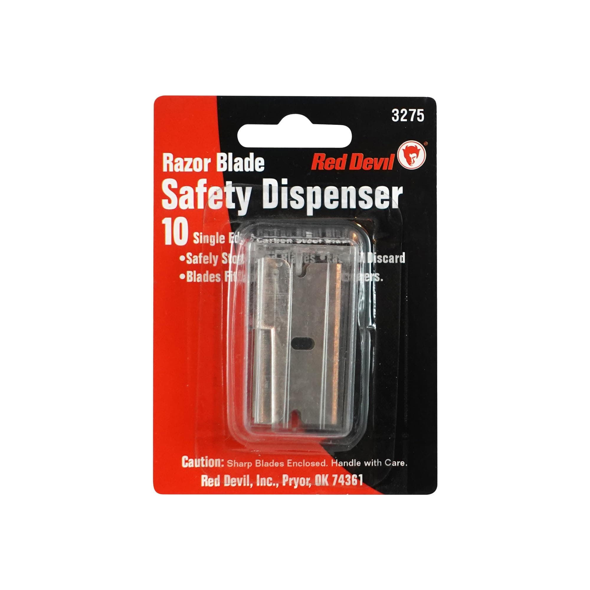Red Devil 3275 Single Edge Razor Blades - Safety Dispenser of 10