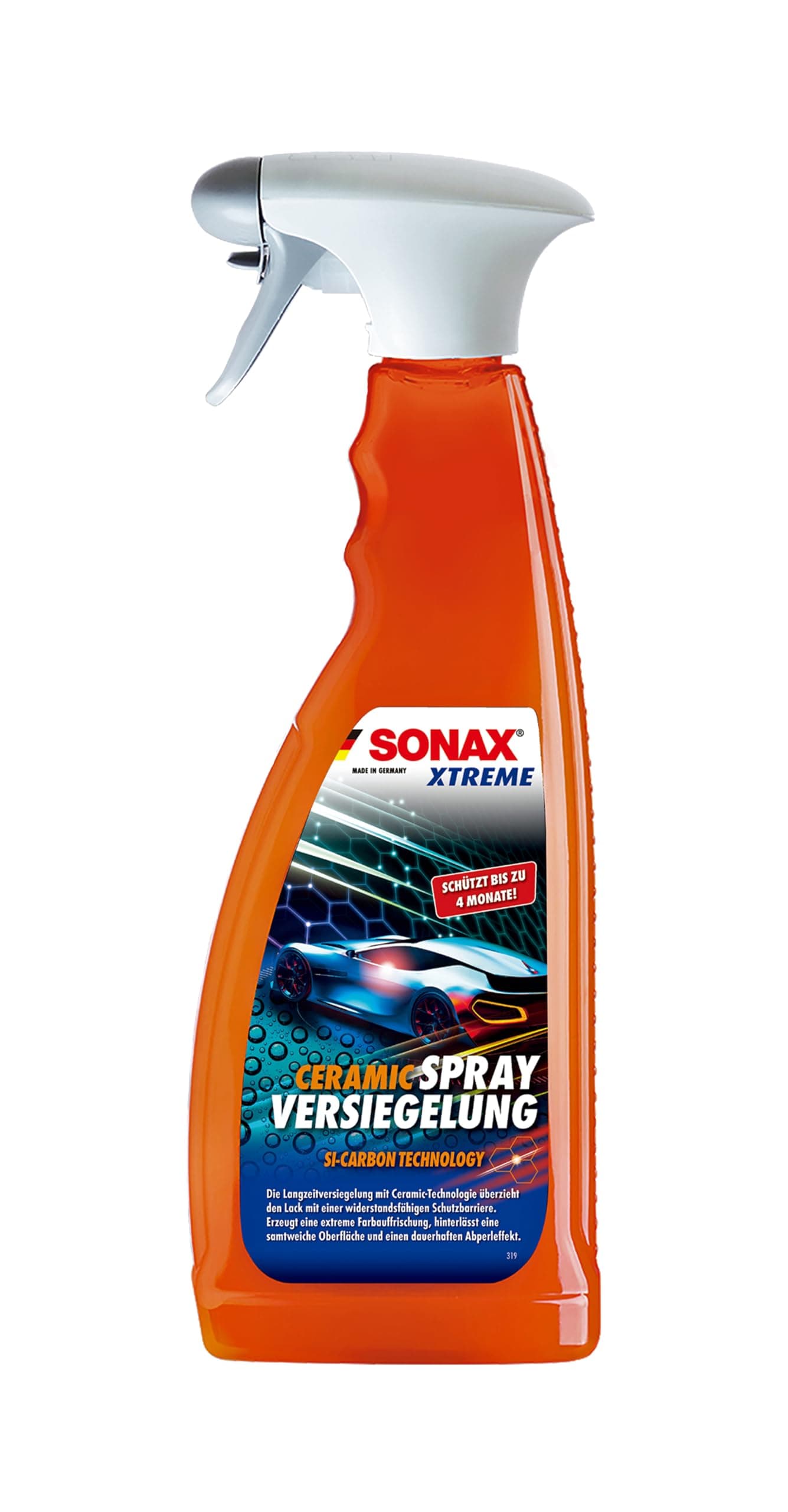 SONAX Ceramic Spray Coating (750ml) | Mirror-Like Shine | Glossy & Durable Finish | Easy Application for All Detailers | Long Lasting Hydrophobic Protection | Si-Carbon Technology