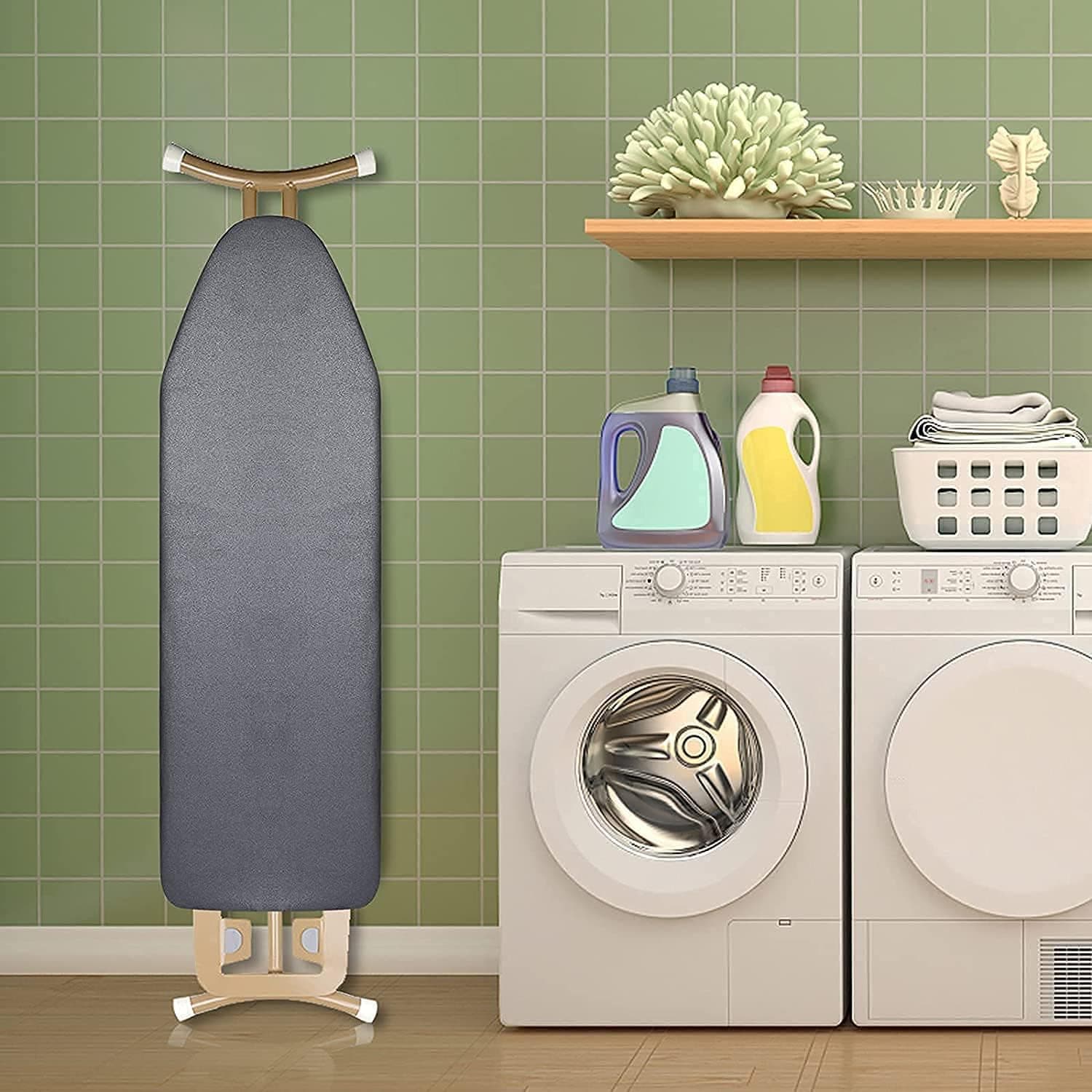 Extra Thick Heavy Duty Ironing Board Cover and Pad - 3 Layers Durable Foam, Easy-Fit, 100% Cotton, Gray