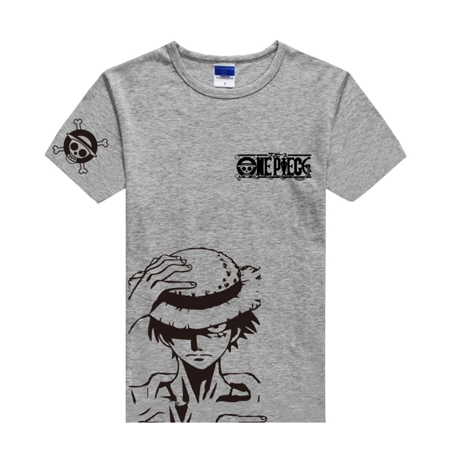 Pulle-AAnime ONE Cosplay Piece Monkey D Luffy Straw Hat Costume Adult T-Shirt