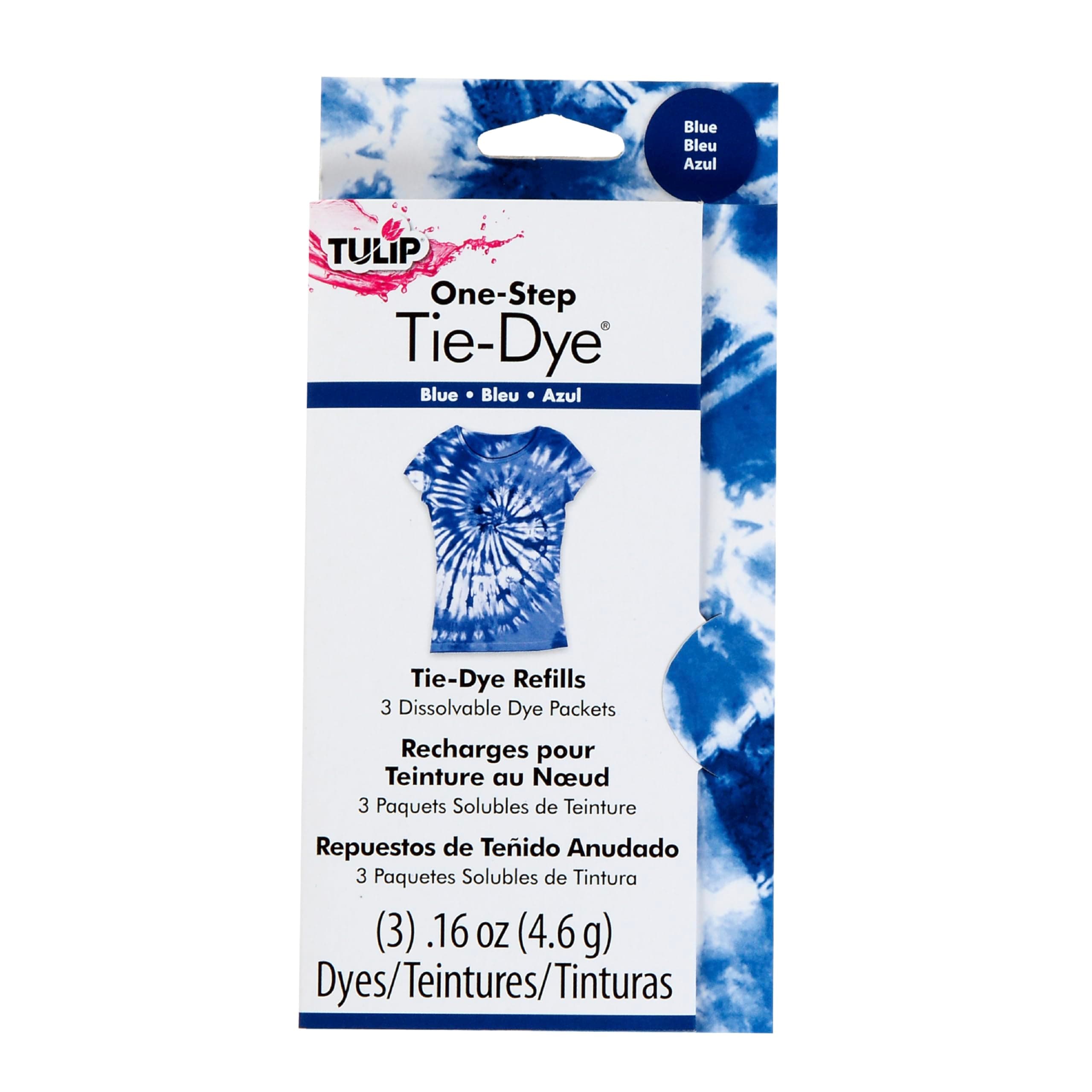 Tulip One-Step Tie-Dye Kit 1 Color Refill Blue, Rubber, 1 Pack