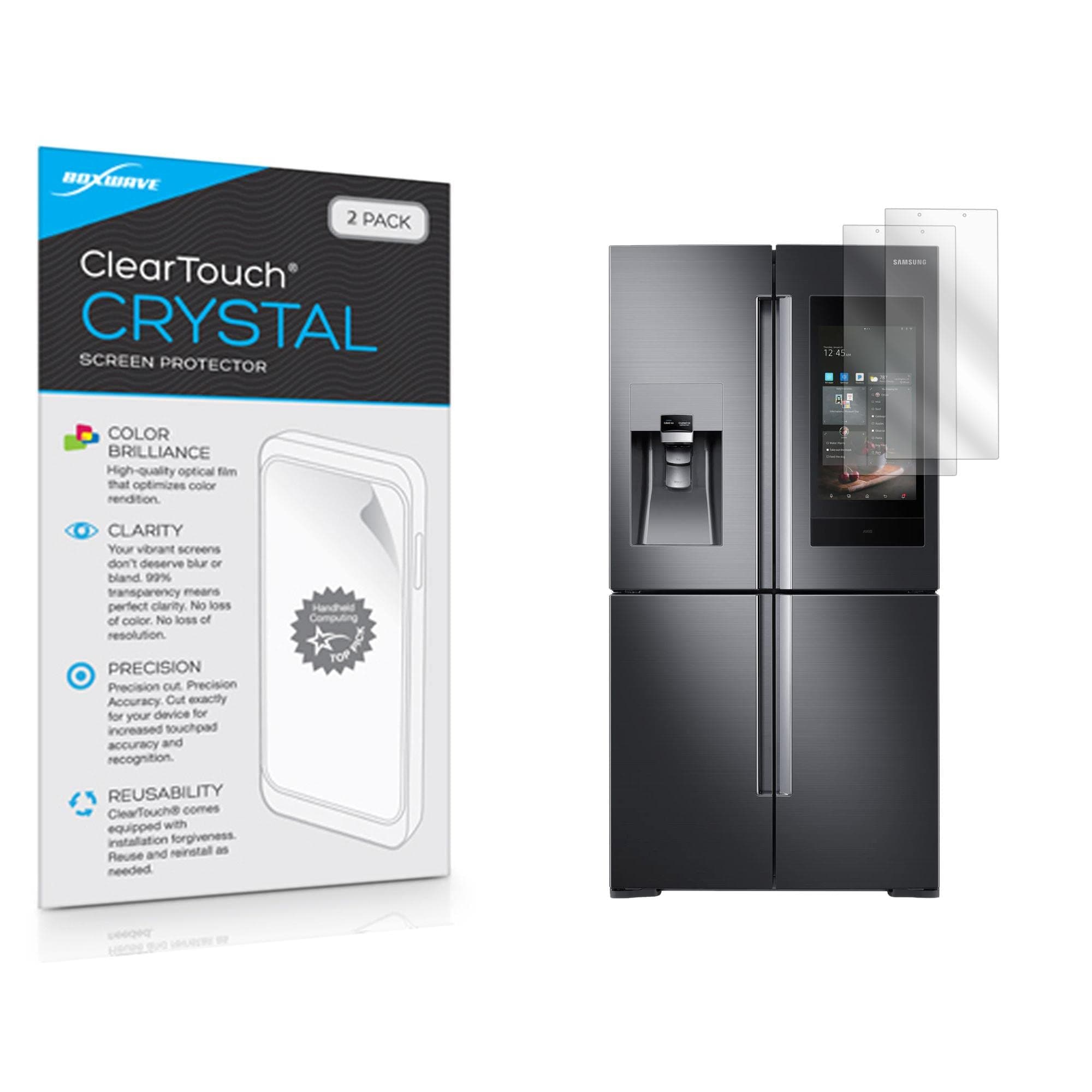 BoxWave Screen Protector Compatible with Samsung Family Hub Refrigerator with AKG Speaker - ClearTouch Crystal (2-Pack), HD Film Skin - Shields from Scratches