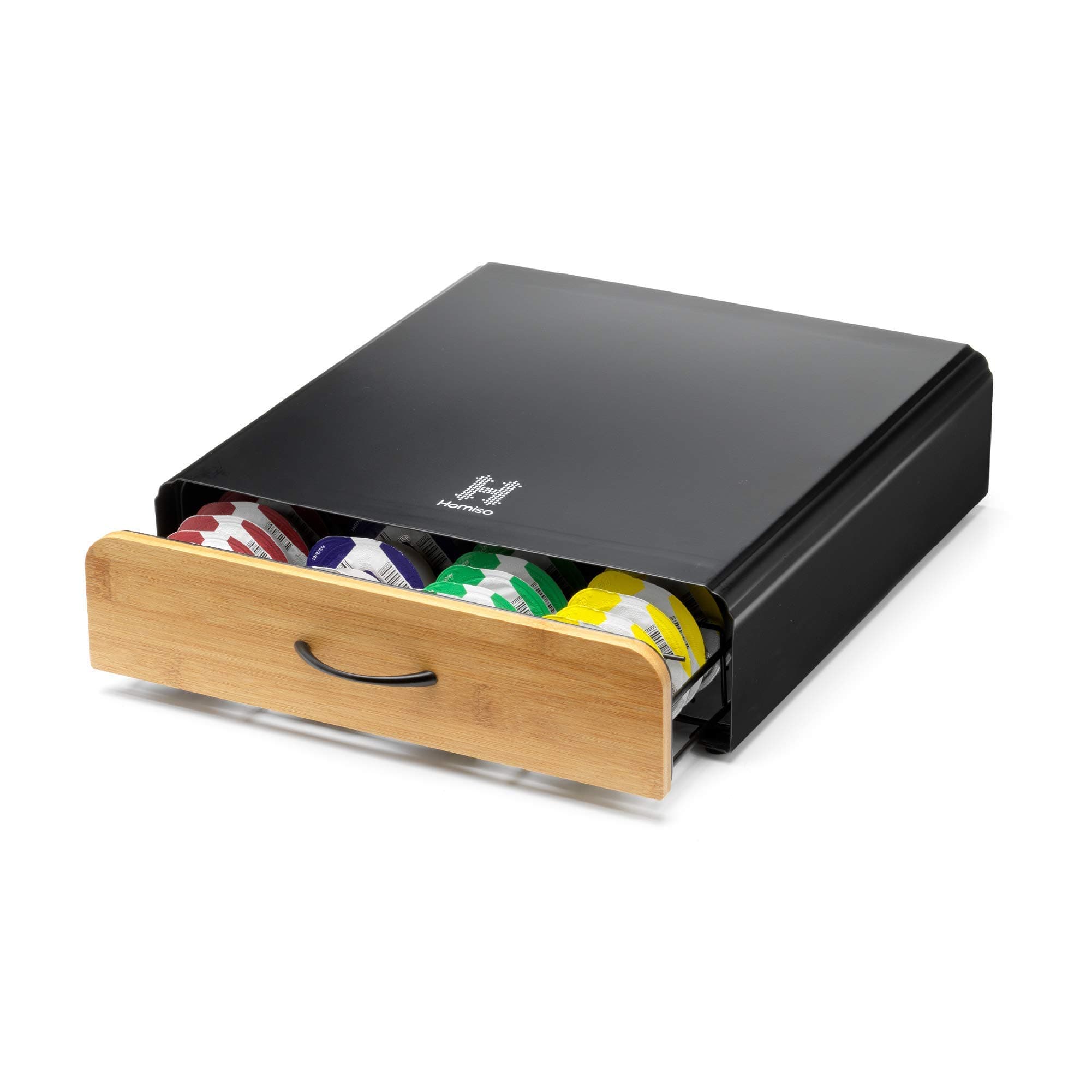 Homiso Coffee Pod Holder – Tassimo Compatible – Coffee Capsule Storage, 64x Capsules