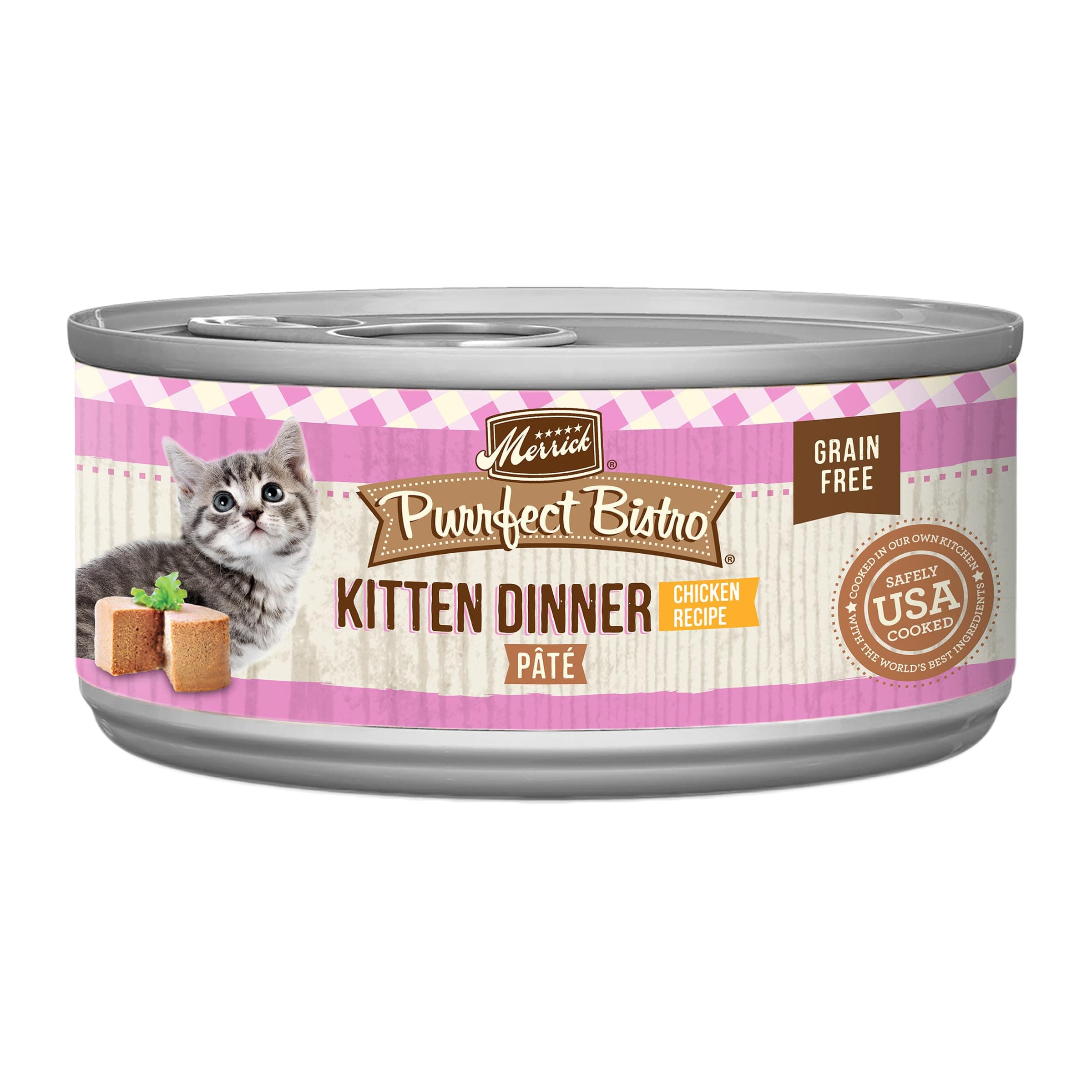 Purrfect Bistro Grain Free Premium Soft Canned Pate Chicken Wet Cat Food, Kitten Dinner Recipe - (Pack of 24) 3 oz. Cans