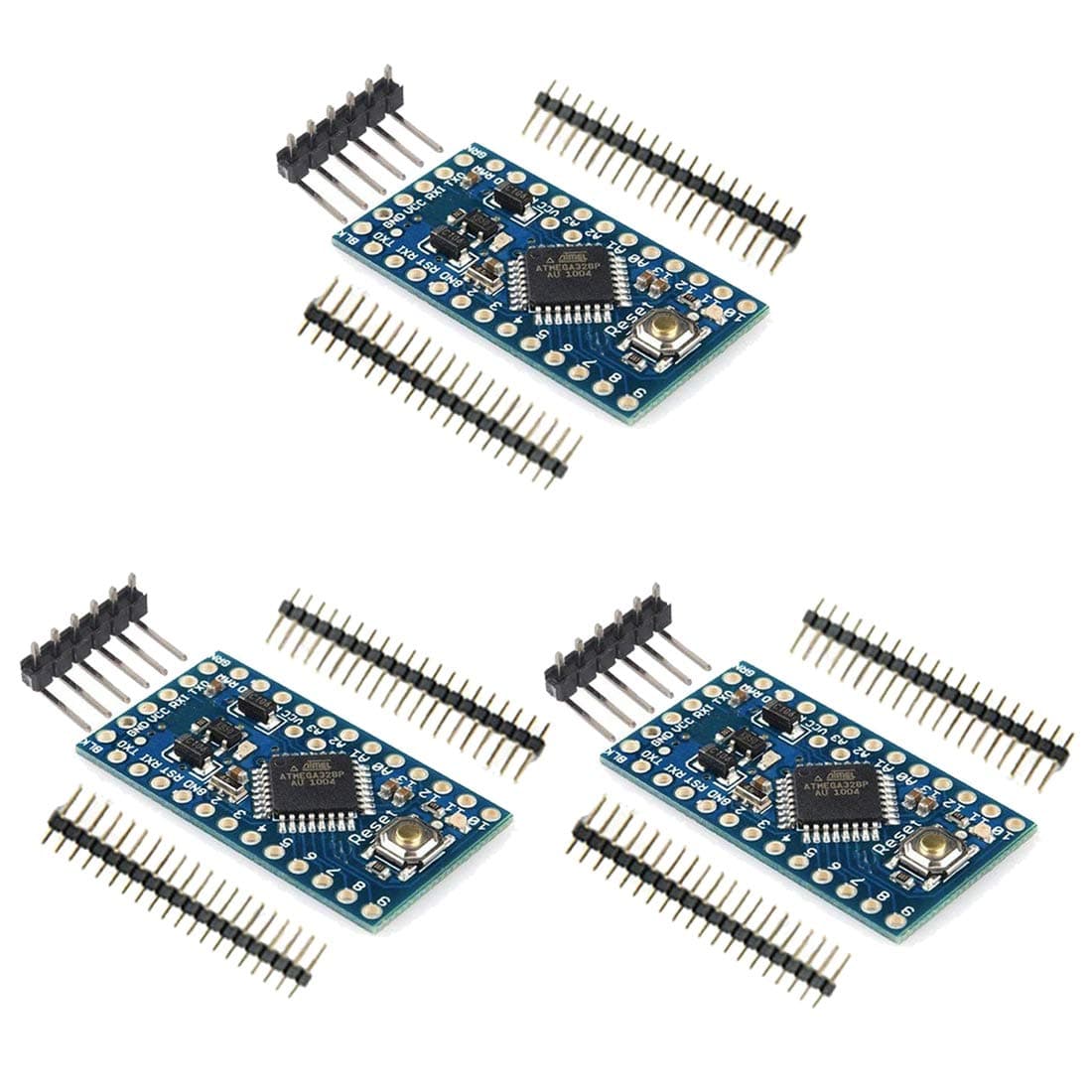 HiLetgo 3pcs PRO Mini Atmega328P-AU 5V/16MHz Development Board Microcontroller Bootloadered Pinout is identical to Arduino Pro Mini Compatible to Arduino IDE with Pin Headers