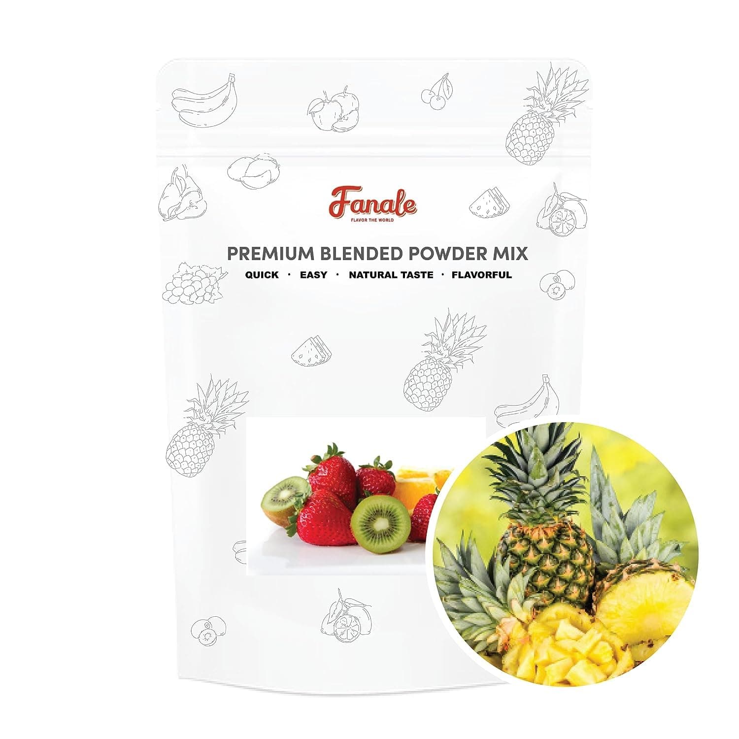 Fanale Premium Pineapple Bubble Tea Flavoring Powder | Perfect for Baking, Smoothies, Desserts and Drinks | Instant Flavoring Powder for Boba Milk Tea - 2.2 Pounds (Pack of 20