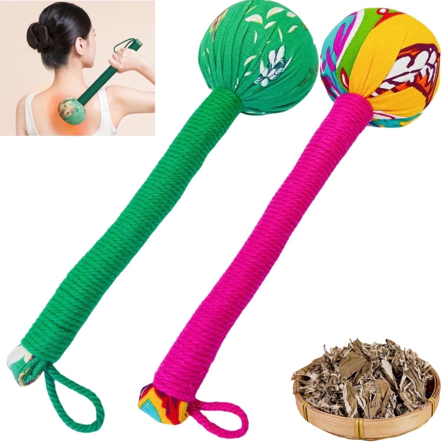 OnVisit 2PCS Long Size Lymphatic Drainage Massage Hammer,Manual Massage Hamme...