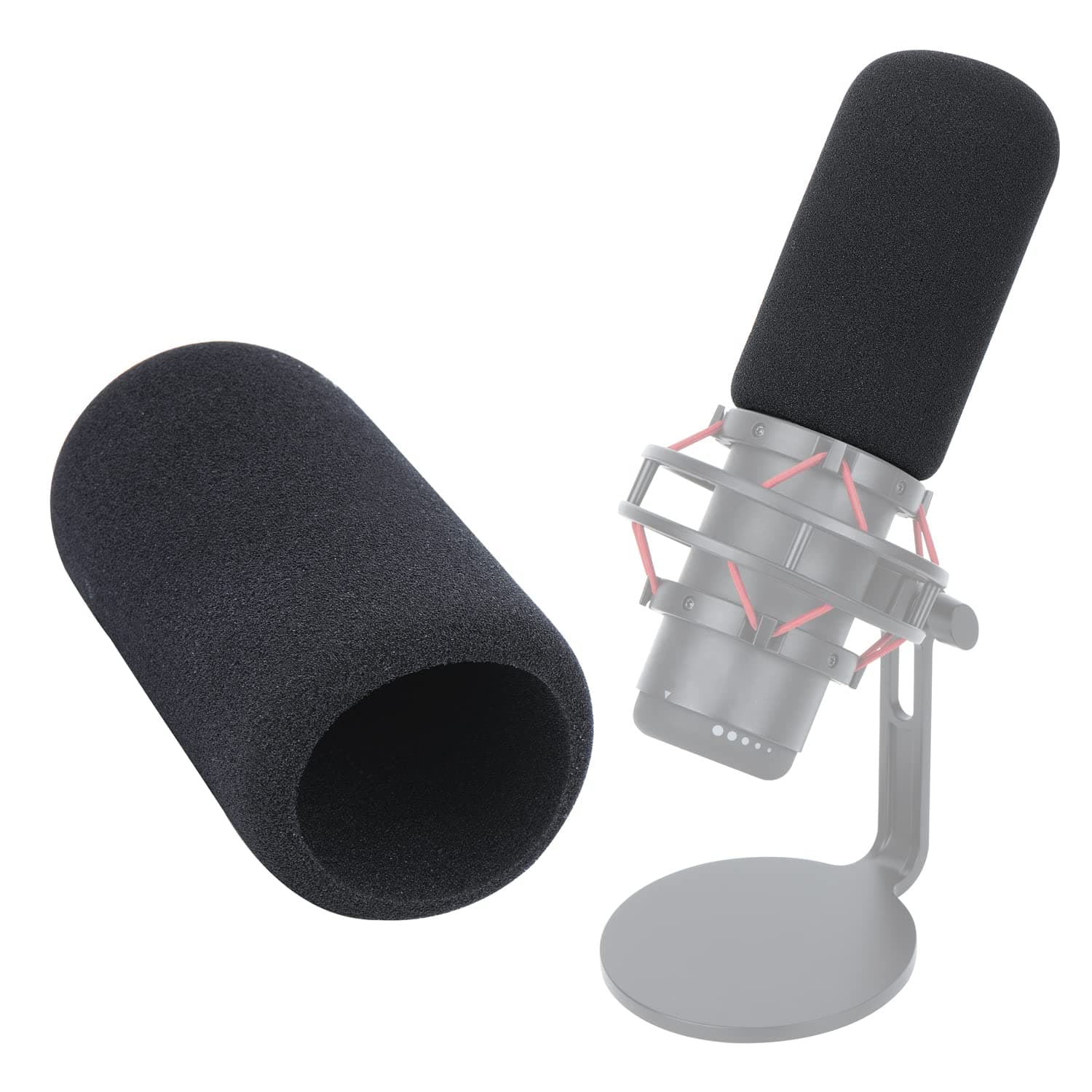 For HypherX QuadCast Pop Filter - Windscreen Compatible with HyperX QuadCast Reduce Mic Noises, Mic Foam Cover Improved Sound Quality