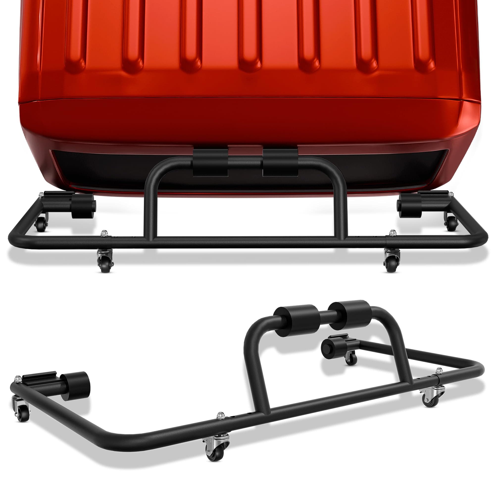 Adjustable Hard Top Carrier Hard Top Storage Cart for 1976-2023 Jeep Wrangler JK JL YJ TJ JKU JLU Unlimited and Up Jeep Wrangler CJ-7 Sliding Bracket Rack Movable 2/4 Door Black