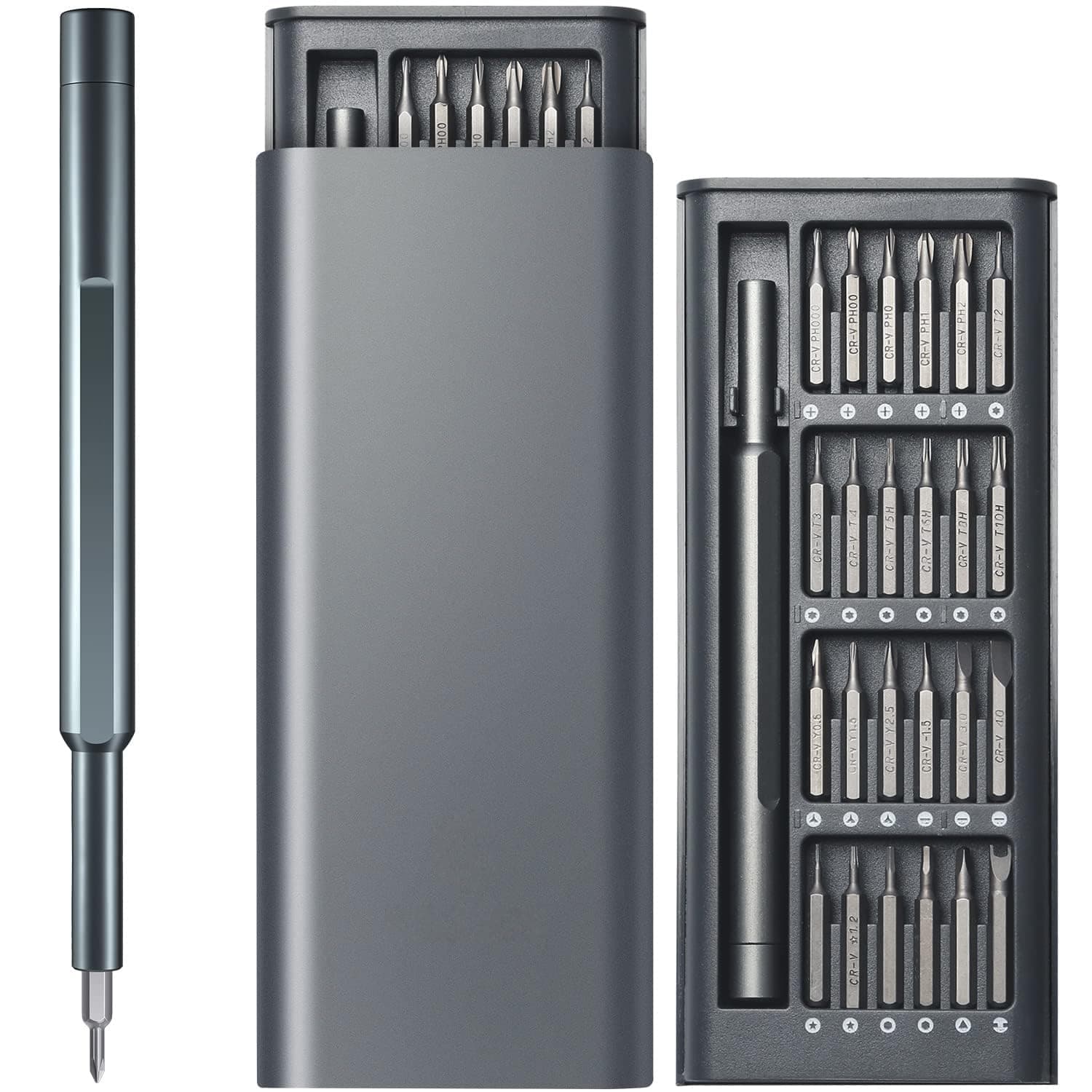 Anspect 精密ドライバーセット 26in1 ミニドライバー 磁気ドライバービットセット ポケット手動ドライバーツールセット 修理ツールキット