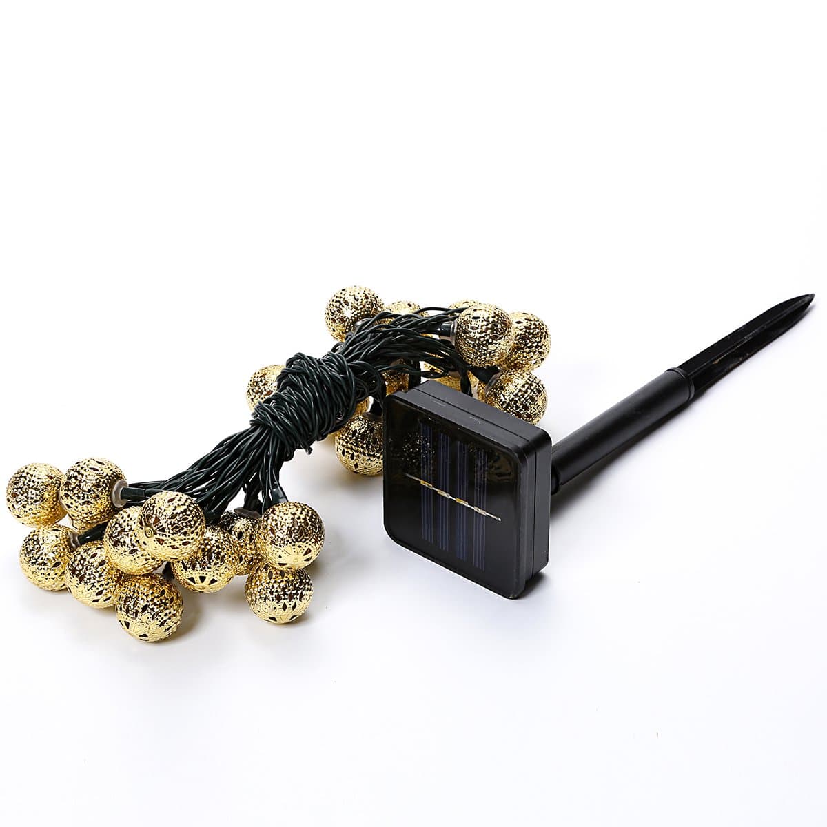 AIDDOMM Solar String Lights Outdoor 30 LEDs, Golden Globe, Waterproof, Warm White, 21 Feet, 2 Modes