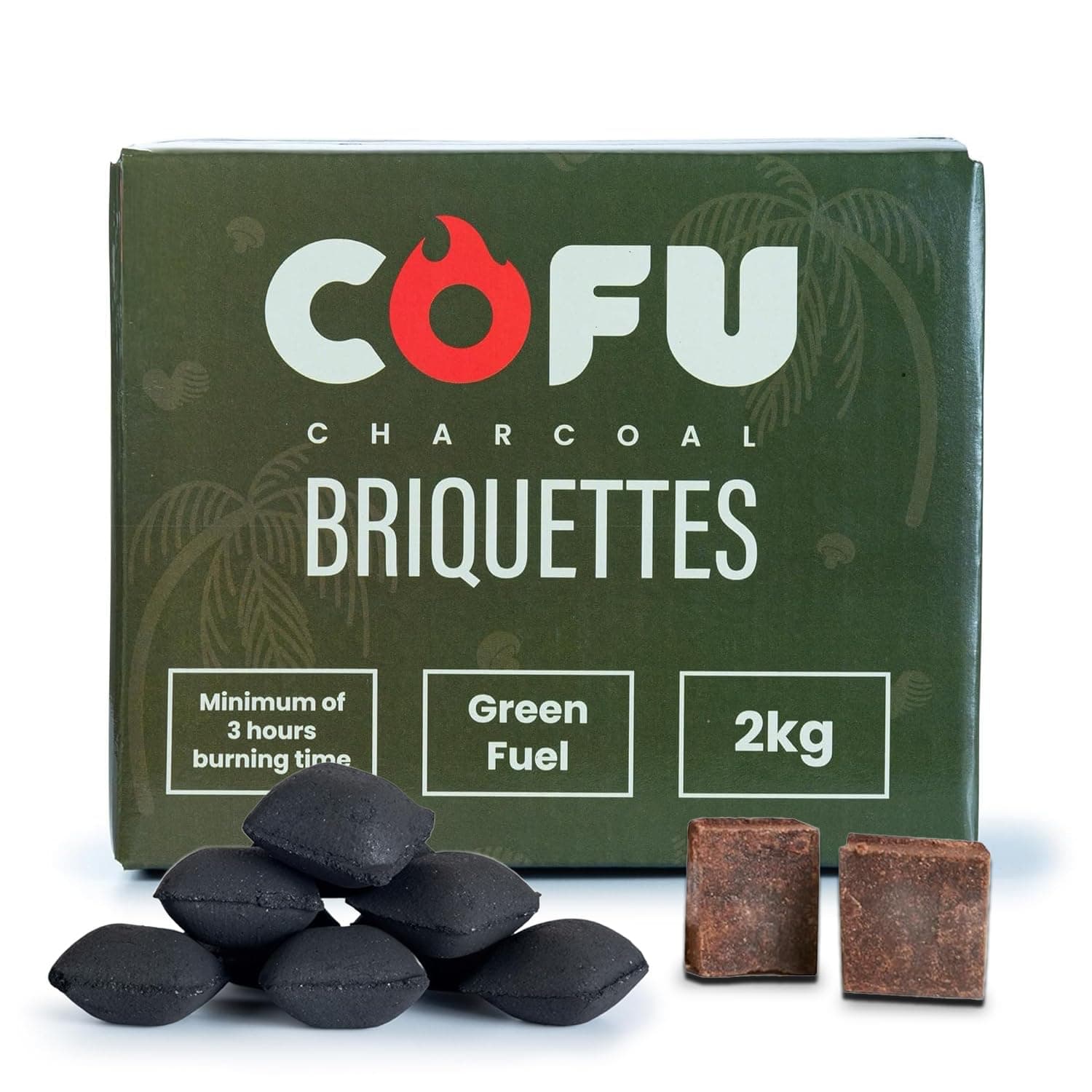 Coconut Shell 2 Kg Charcoal Coal Briquettes Cubes for Barbeque Grill Set for Home, Koila Outdoor Cooking Charcol for BBQ Koyla Griller (2 kg) with 2 pcs of Fire Starter Cubes for Ignition