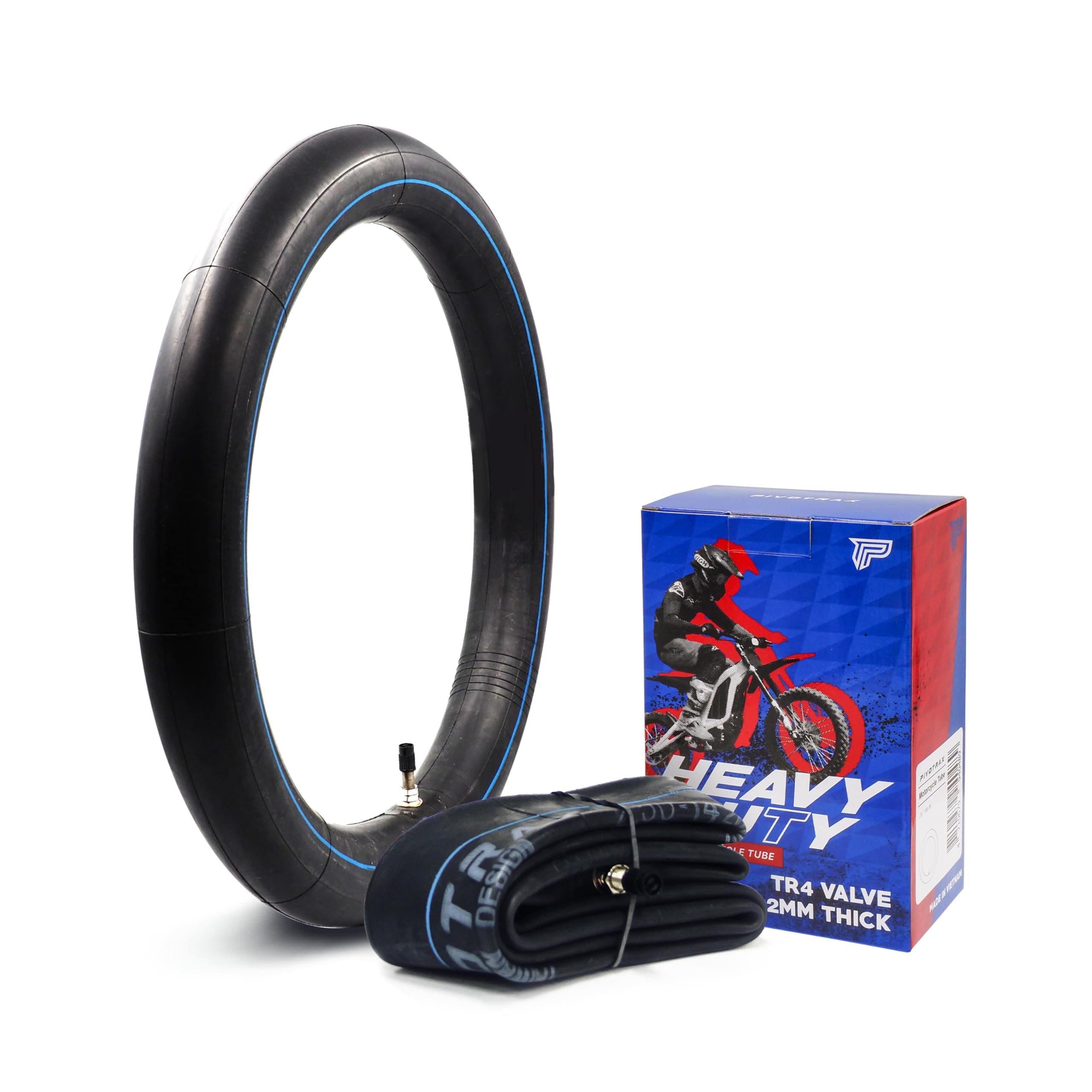 PIVOTRAX 70/100-17 (2.50/2.75-17) 17" Heavy Duty Mini Dirt Bike Inner Tube - 2mm Thickness- TR4-Fits for Baja Motorsports,Coolster,Honda Trail,TaoTao,110cc,125cc,140cc Off-Road Bikes,Moped,Scooters