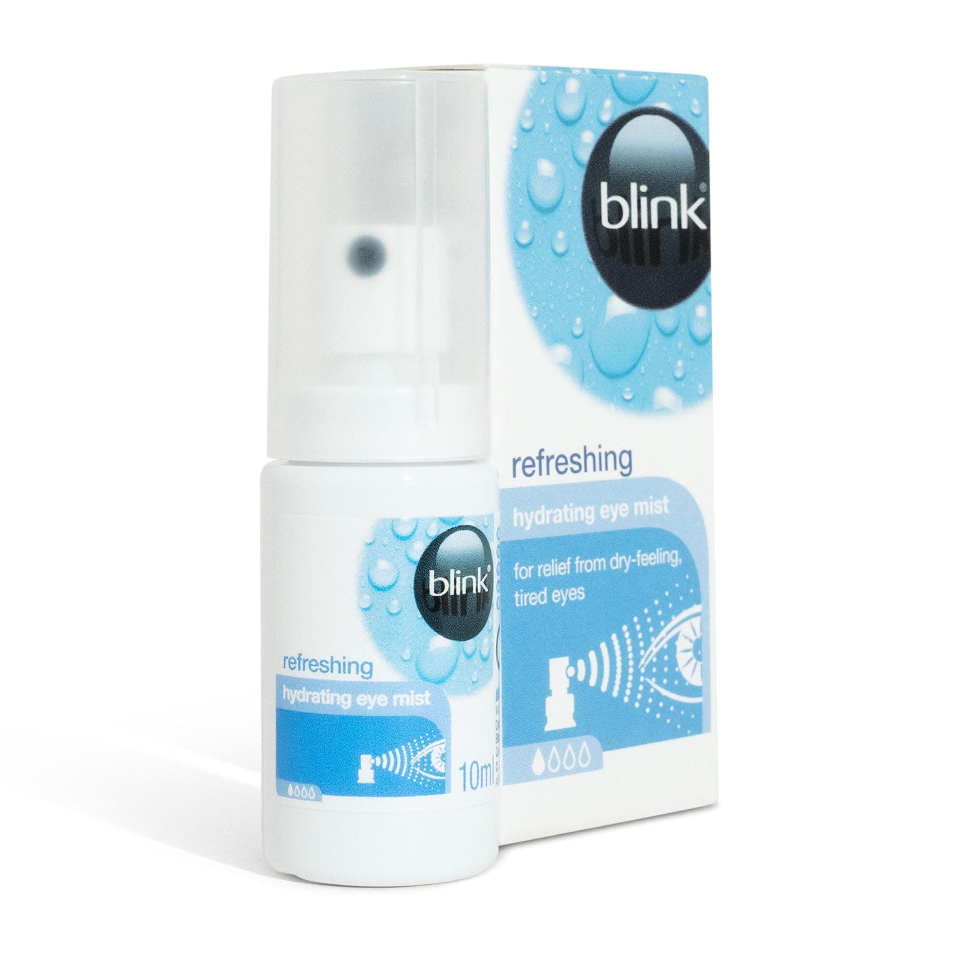 Refreshing Dry Eye Spray for Relief from Dry-Feeling & Tired Eyes - Hydrating Eye Mist, Lubricating Spray with Sodium Hyaluronate & Purified Water, Moisturising Dry Eyes Treatment, 10ml