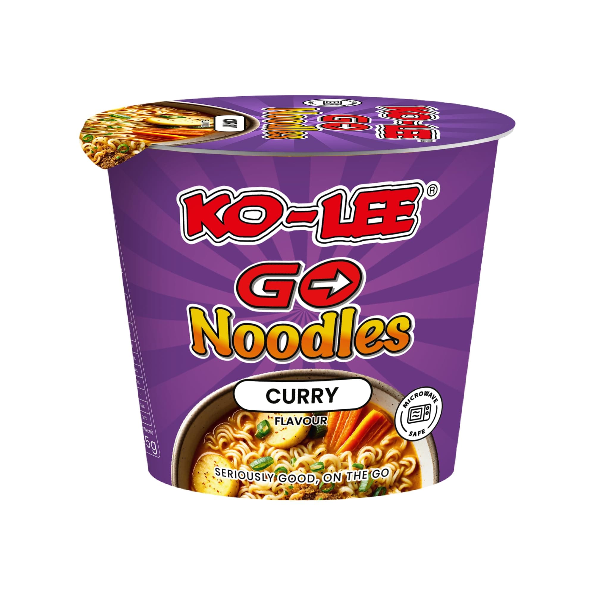 Go Cup Curry Instant Noodles – Classic Curry Cup Ramen Snack, Microwavable | 65g (Pack of 6)