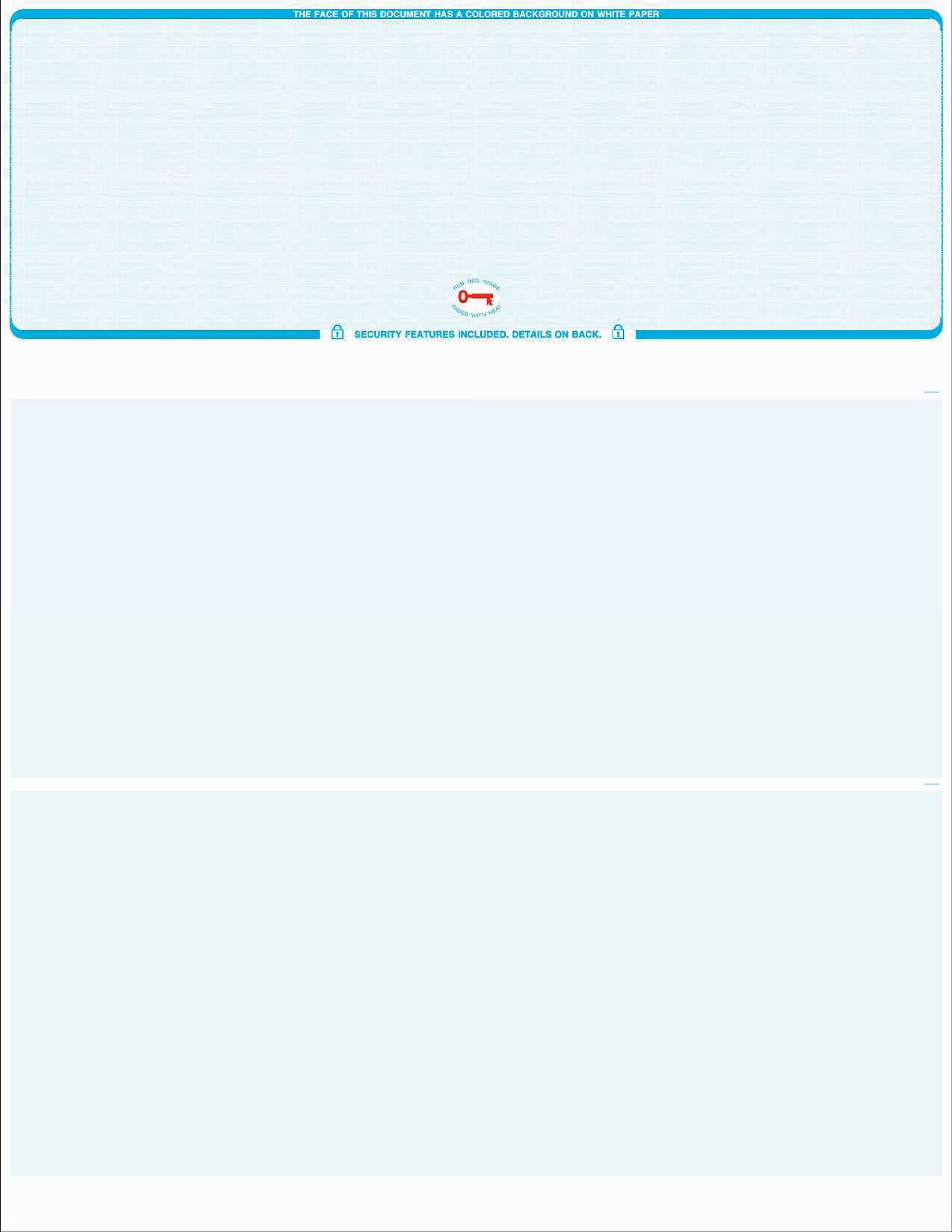 250 Blank Computer Check Stock - Check on Top - Blue (Linen Blue)