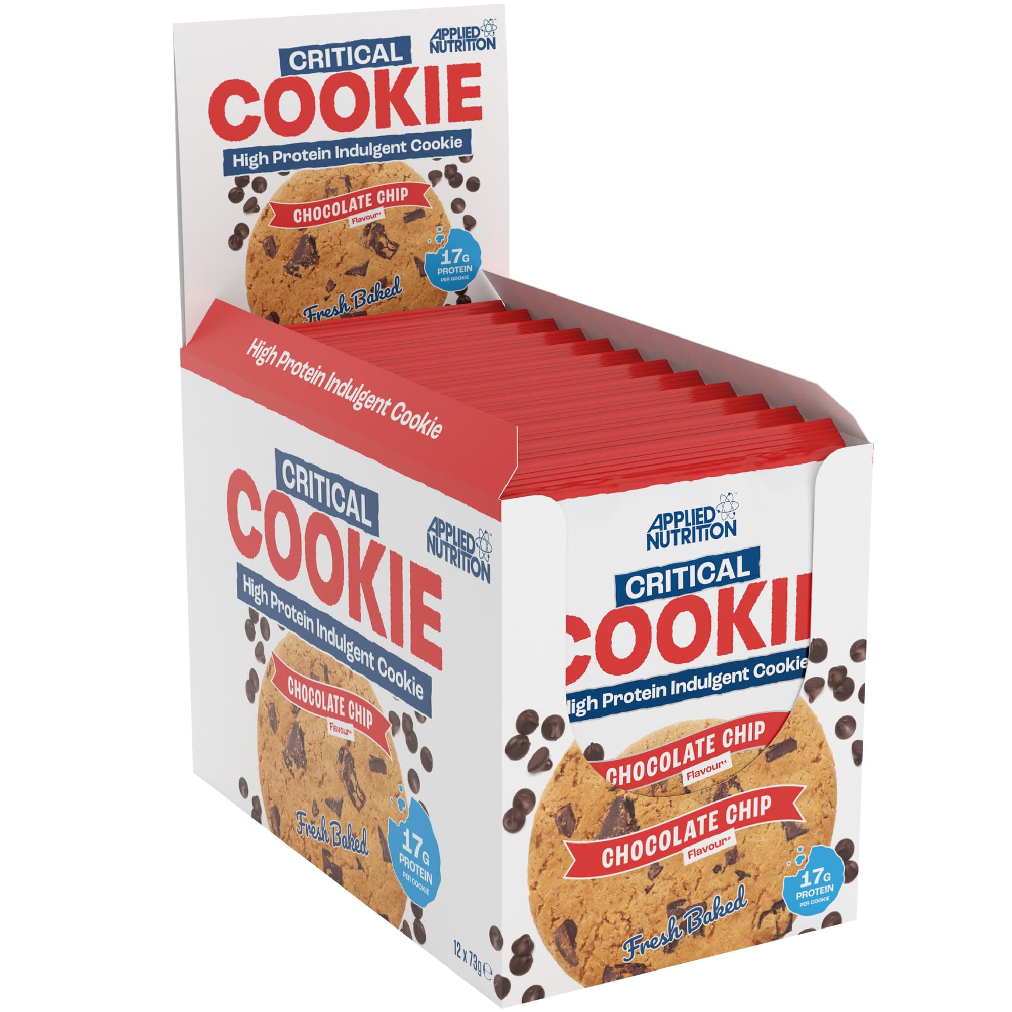 Critical Cookie – High Protein Cookies 17 g Protein Each, Individually Wrapped, Fresh-Baked Protein Snack, On-the-Go (12 x 73 g) (Chocolate Chip)
