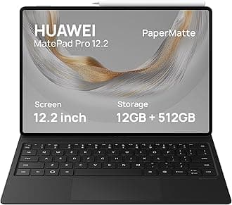 HUAWEI MatePad Pro 12.2-Inch PaperMatte Tendem OLED Tablet 12GB+512GB WiFi Inbox with Keyboard+M-Pencil 3rd Gen, Free Gifts, Life time Free WPS office membership+3 month Huawei Care+, Black