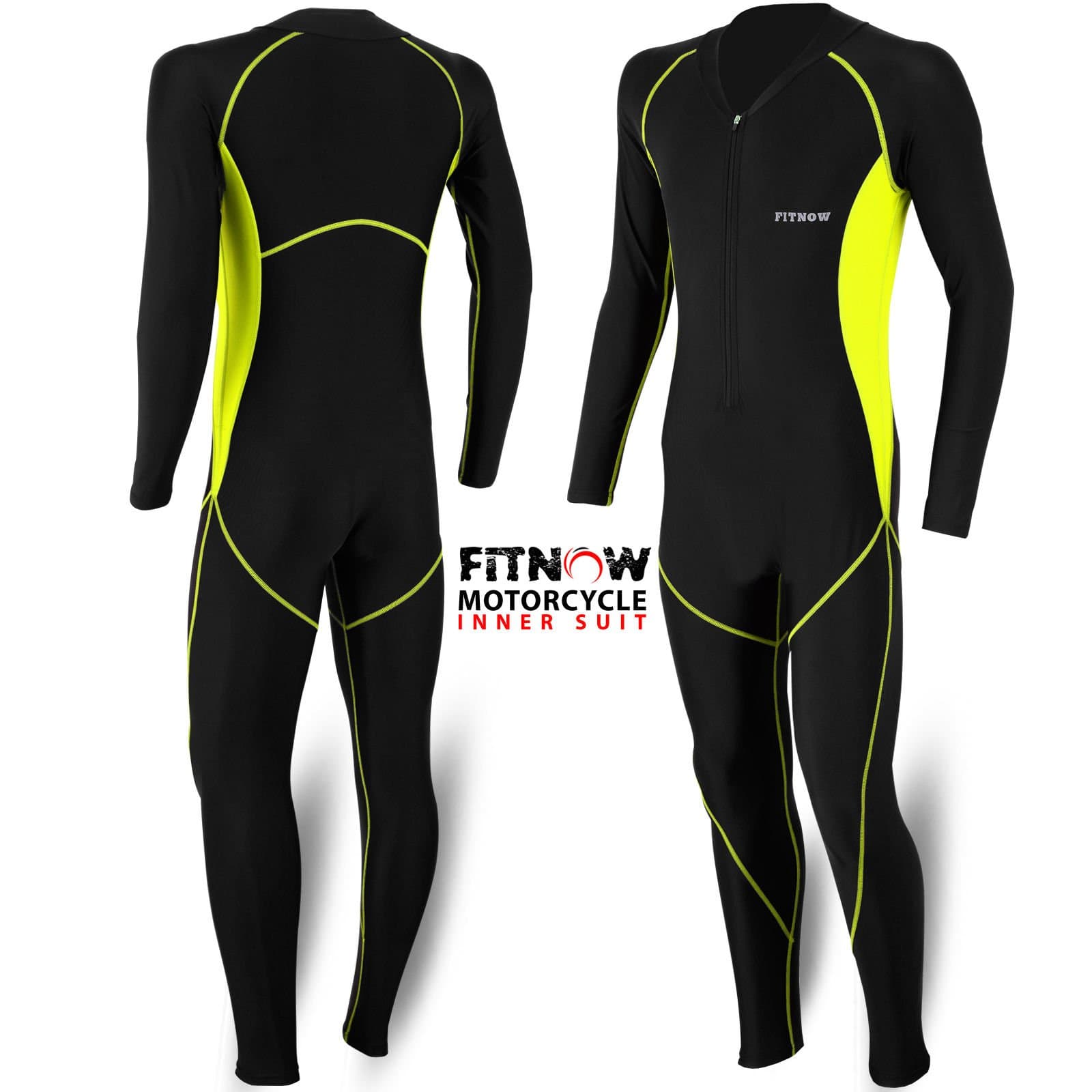 Motorcycle Base Layer Compression Lycra Inner Rash Guard Suit One Piece Suit Multi Colour FITNOW