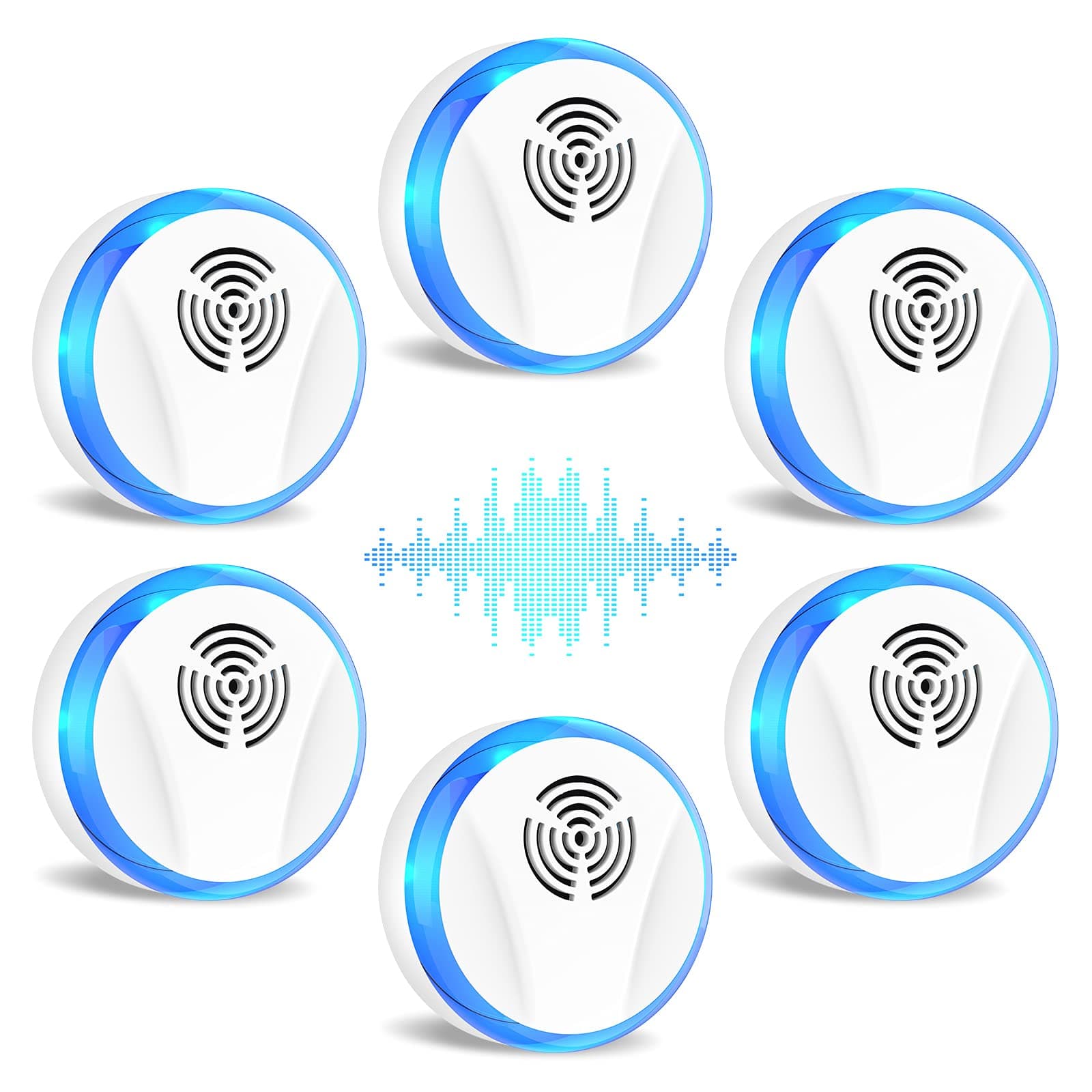 6 Packs Ultrasonic Pest Control Repeller, Electronic Pest Repellent Plug in Indoor for Insect Roaches Spider Ant Bug Rat Rodent Mouse Repellent for House Kitchen Garage Warehouse