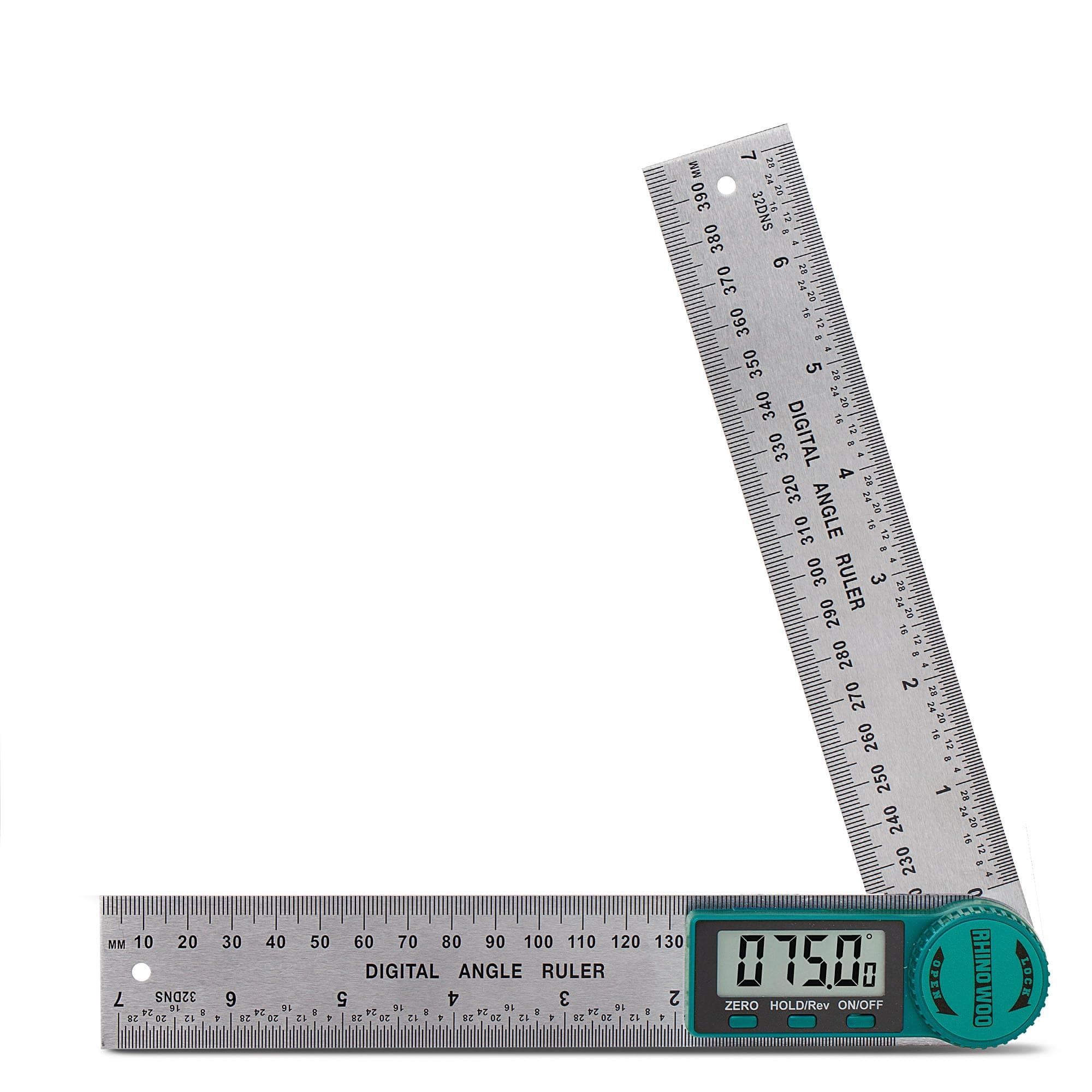 Digital Angle Finder Protractor, Angle Finder Ruler with 7inch/200mm, Angle Measuring Tool for Woodworking/Carpenter/Construction/DIY Measurement(2 Batteries Included) (Stainless Steel)