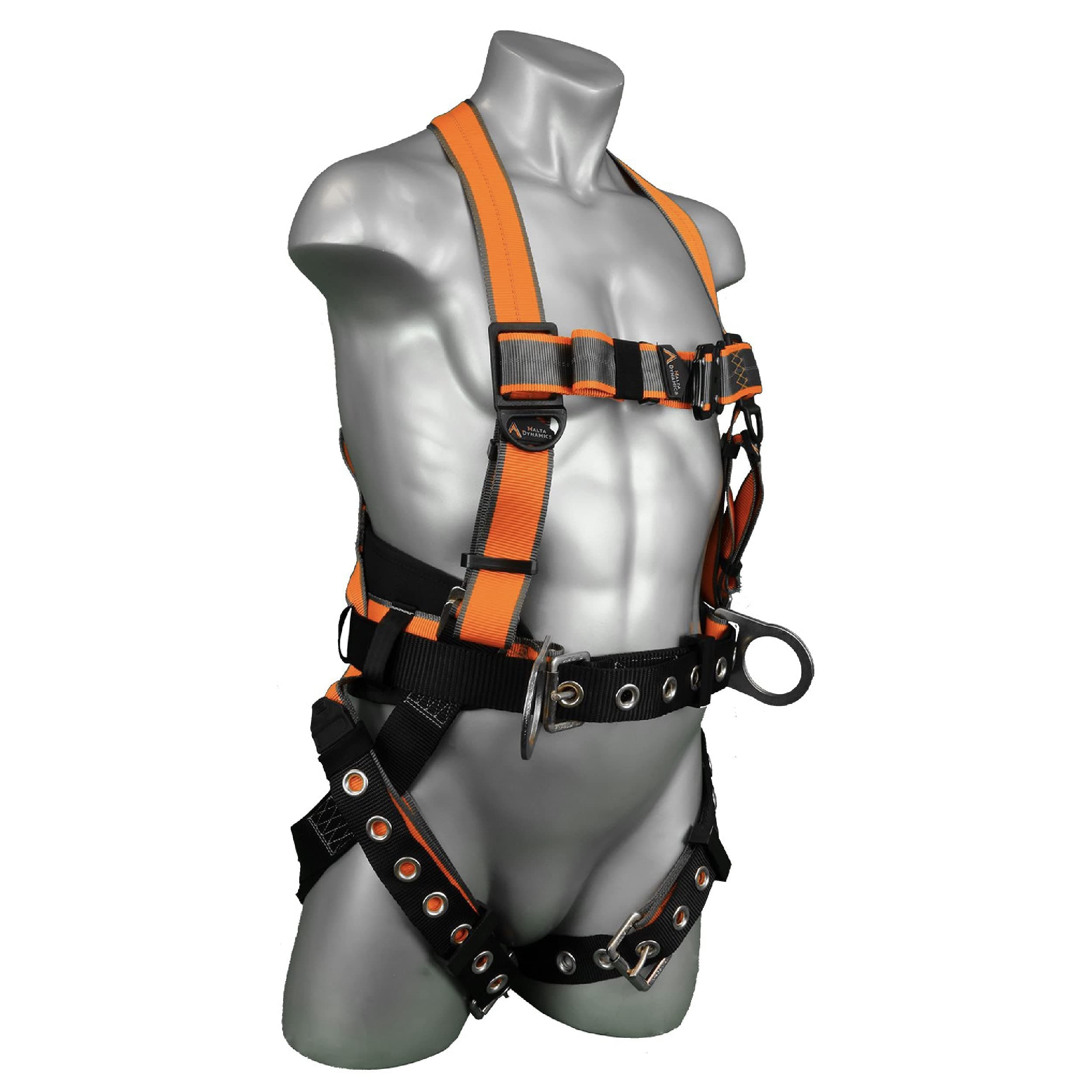 Malta DynamicsWarthog MAXX Side D-Ring Fall Protection Safety Harness with Removable Safety Belt, Full Body Harness