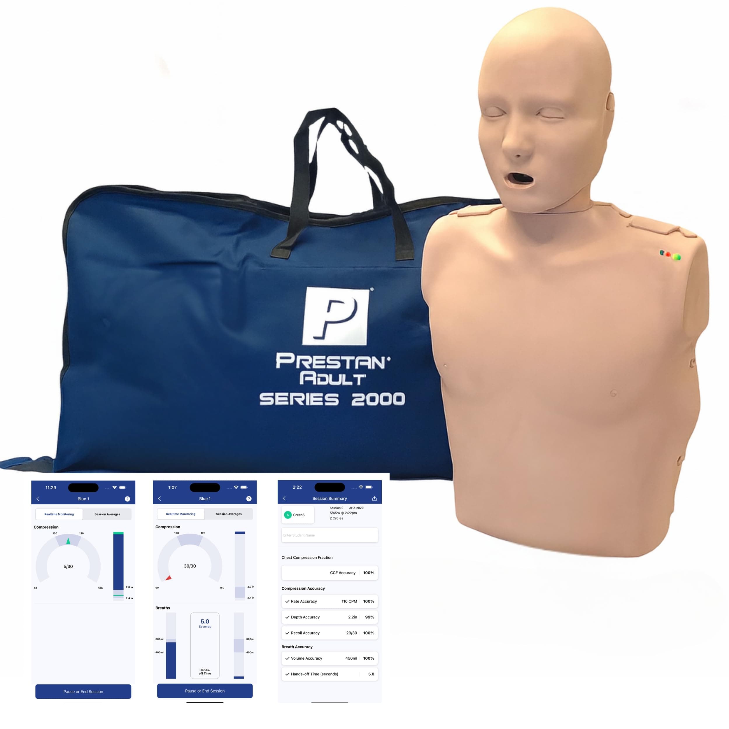 PP-AM-2000-1-MS Adult Series 2000 CPR Manikin with Advanced Feedback,Medium Skin
