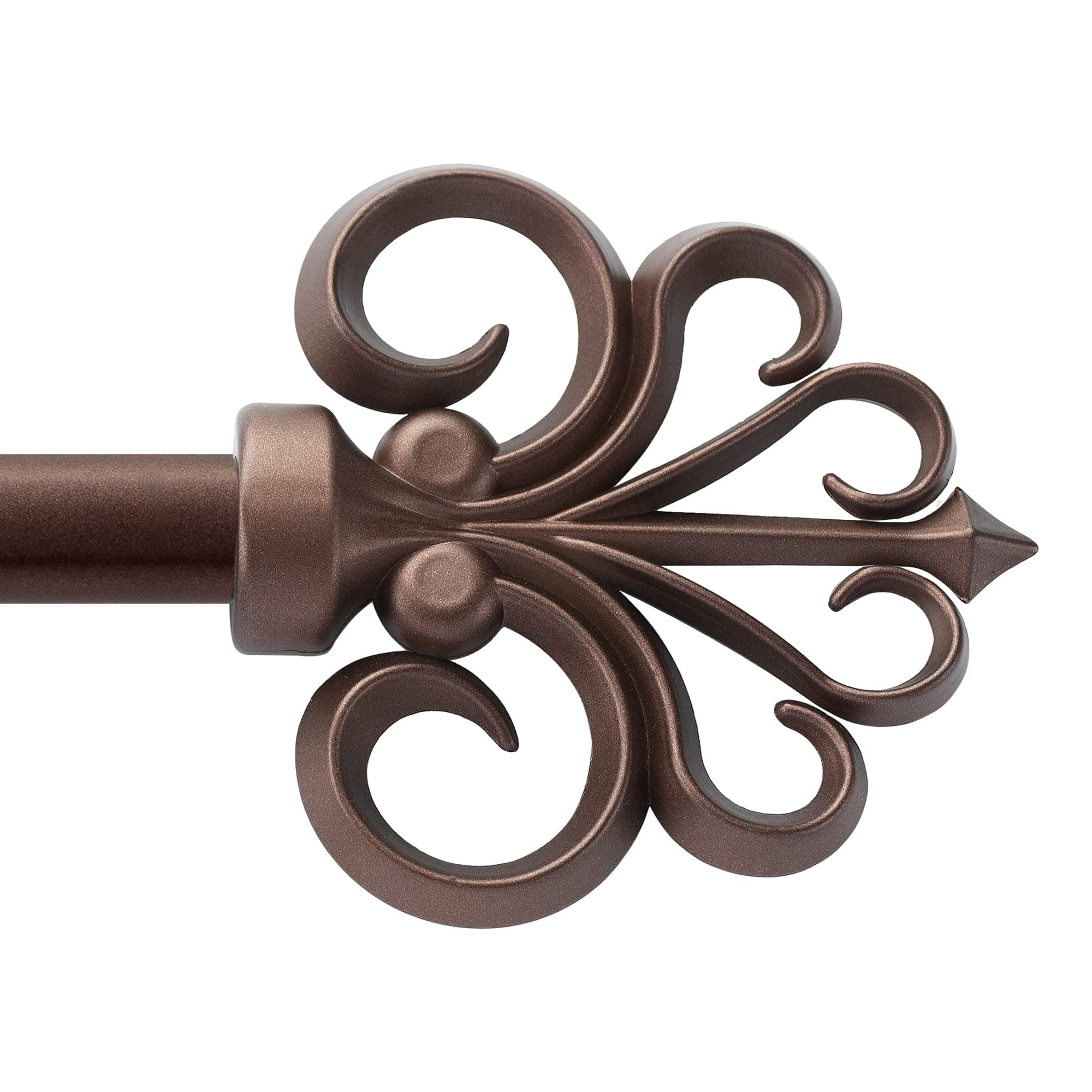 Deco Window Essential Sophia Brown Oil Rub 66"-120" Extendable Curtain Rod