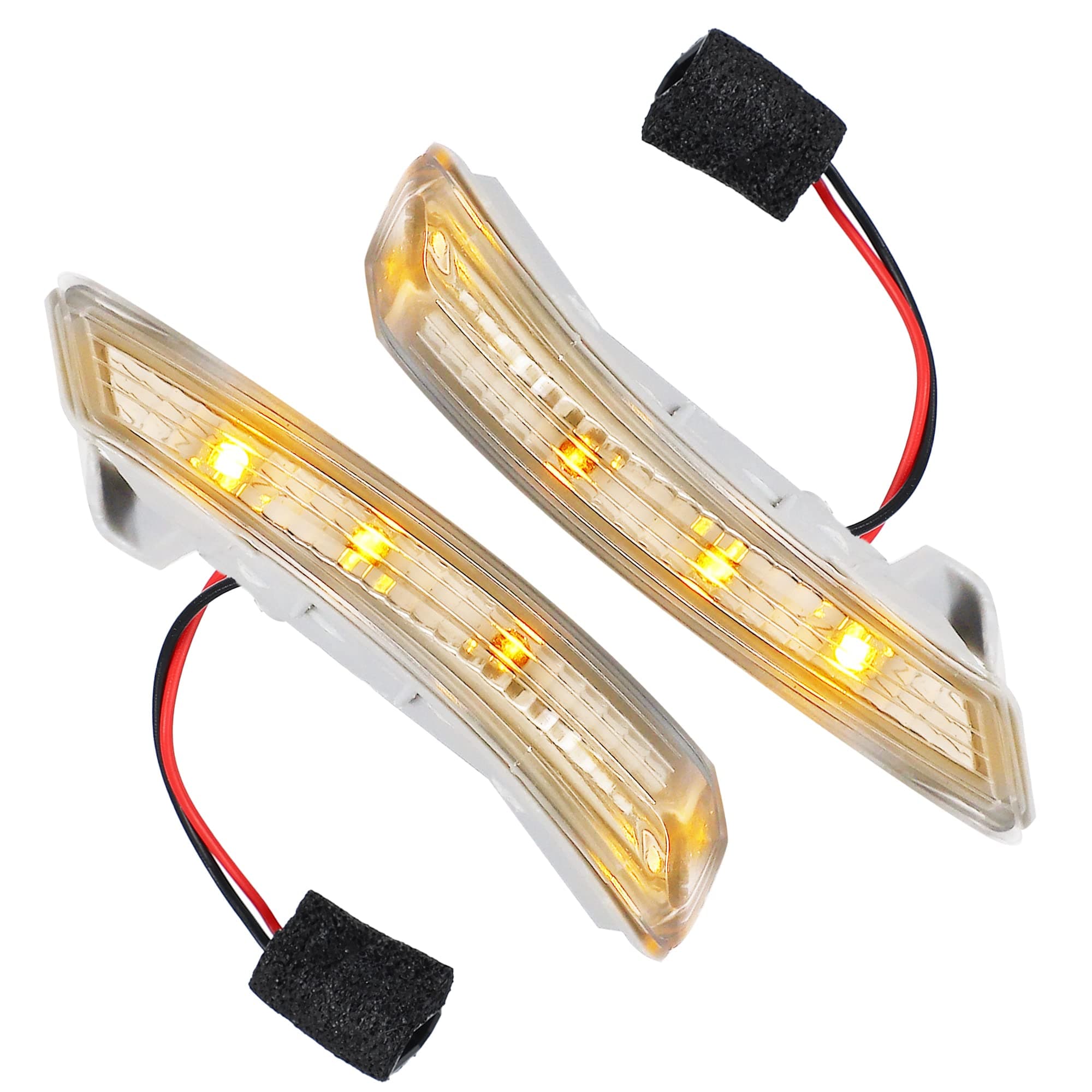 ACROPIX Car LED Front Left Right Side Mirror Turn Signal Light Fit for Chrysler Town Country - Pack of 2 Silver Tone