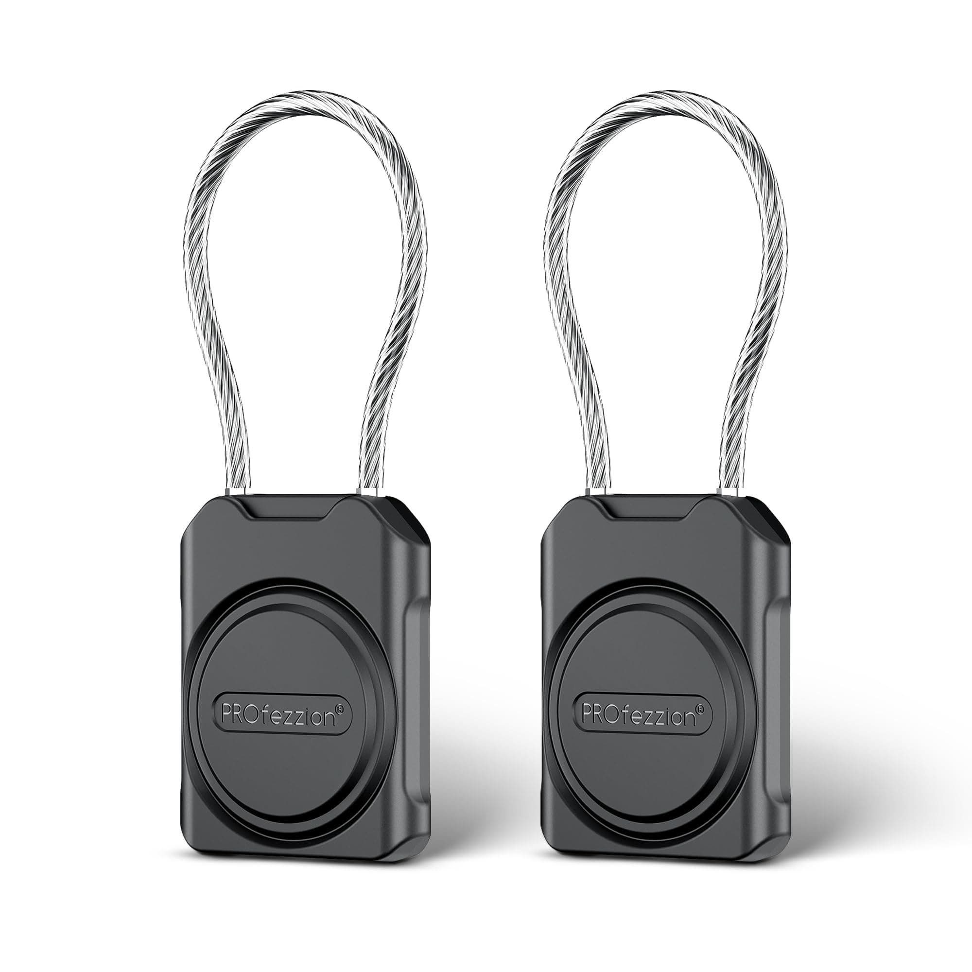 PROfezzion 2-Pack Secure Air Tag Holder with Metal Wire Cable for Luggage, IPX8 Waterproof Hard Shell Hidden Air Tag Case with Allen Key Locking System for Travel Suitcase, Backpack, Keys, Pets & More