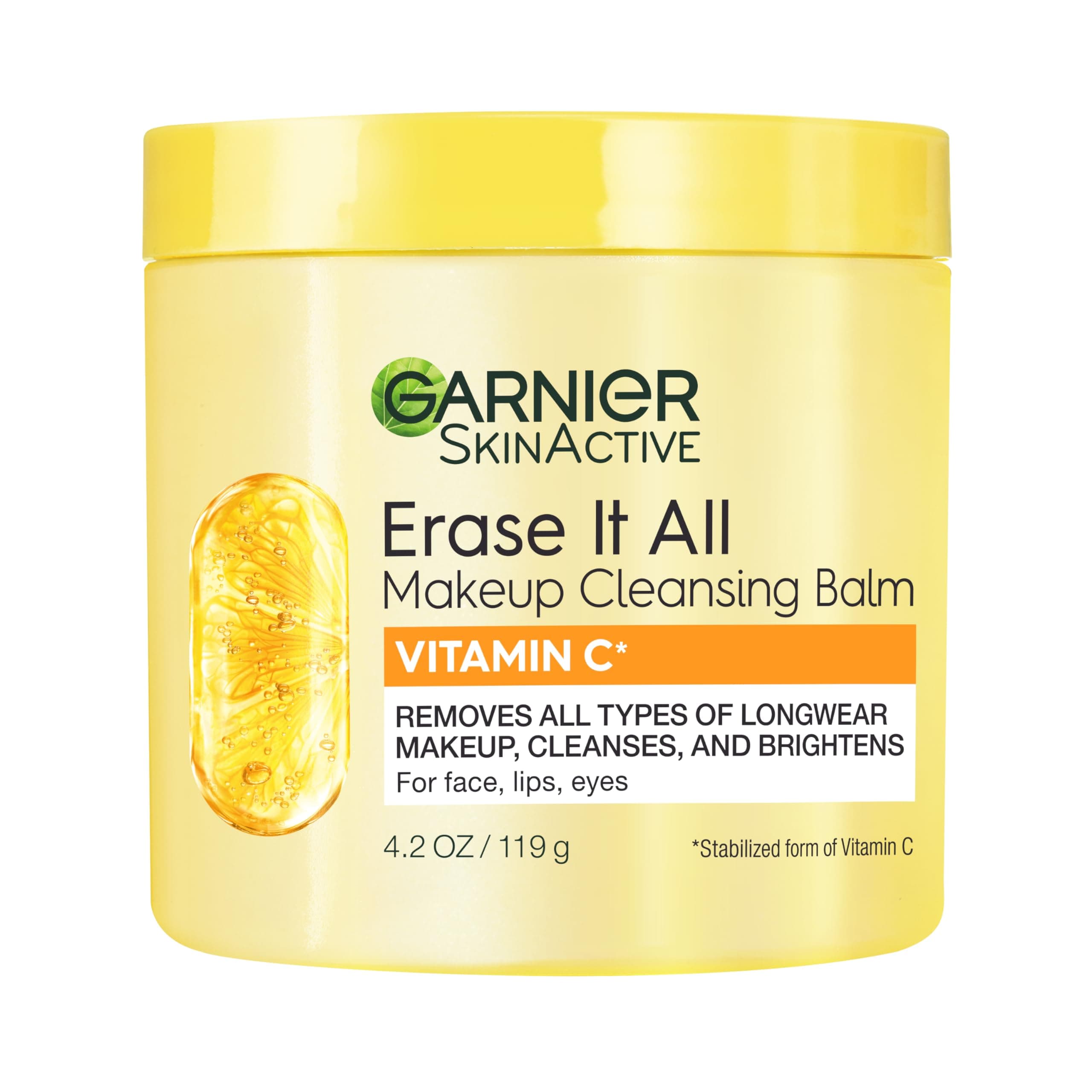 Erase It All Makeup Cleansing Balm with Vitamin C, Brightening Facial Cleanser and Makeup Remover, 4.2 Oz