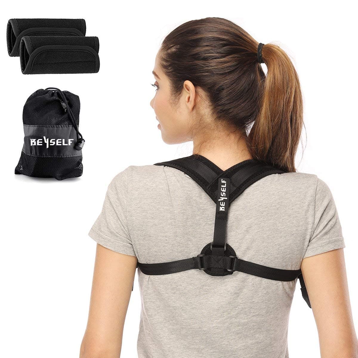 Neiup Back Posture Corrector for Women & Men - Adjustable Posture Correct Brace for Slouching & Hunching - Discreet Design - Detachable Comfortable Armpit Pads, Thoracic Kyphosis, Injury Rehab