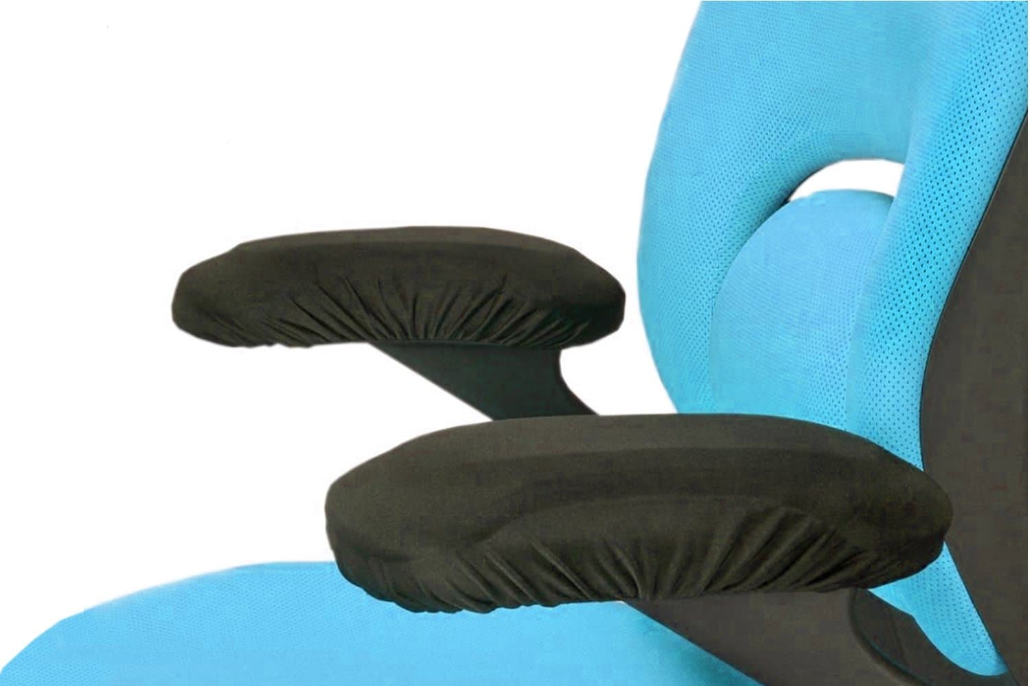 Office Chair Memory Foam Armrest Cover Pads - Soft Touch Fabric - Relieves Elbow Discomfort (2 Piece Set)