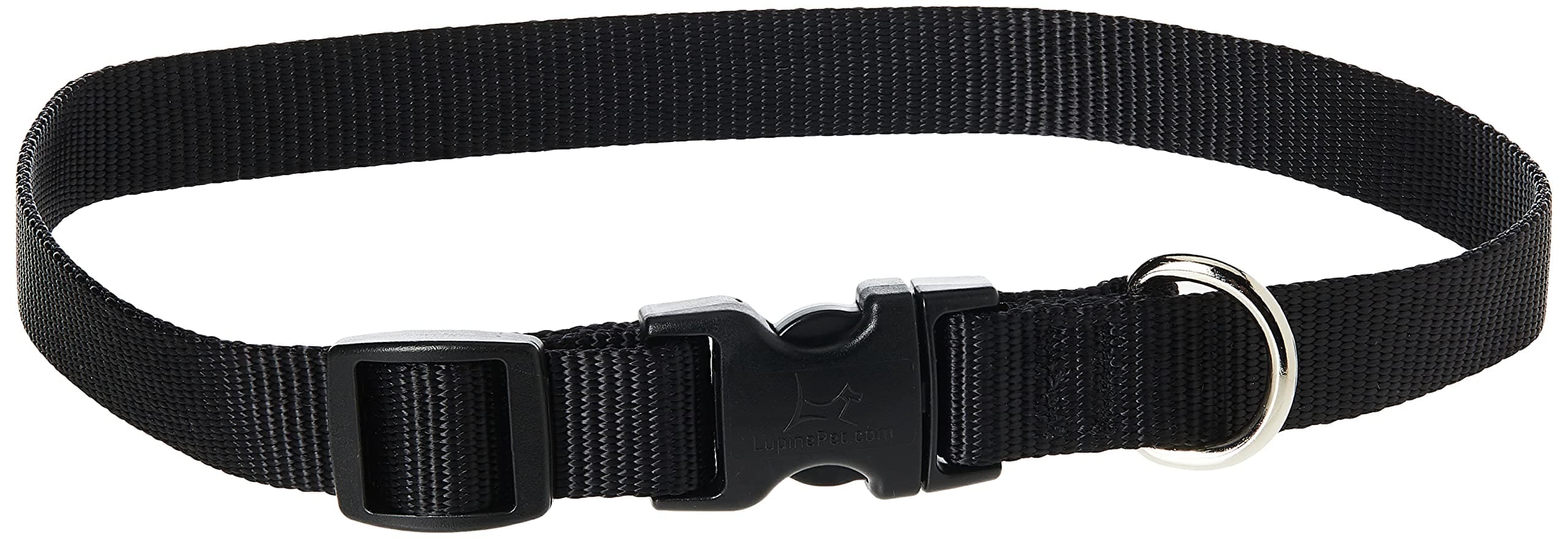 LupinePetBasics 3/4" Black 13-22" Adjustable Collar for Medium and Larger Dogs
