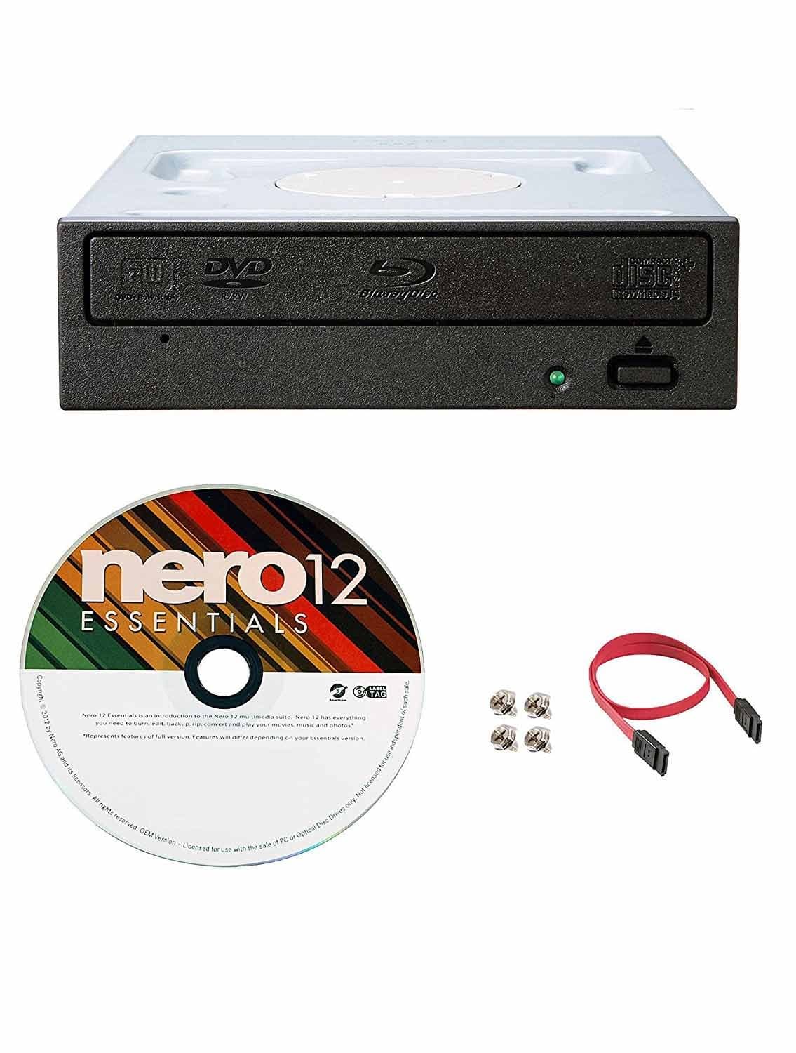 Pioneer 16X BDR-209DBK Internal Blu-ray Burner Bundle with Nero Burning Software and Cable Accessories (SATA Interface)