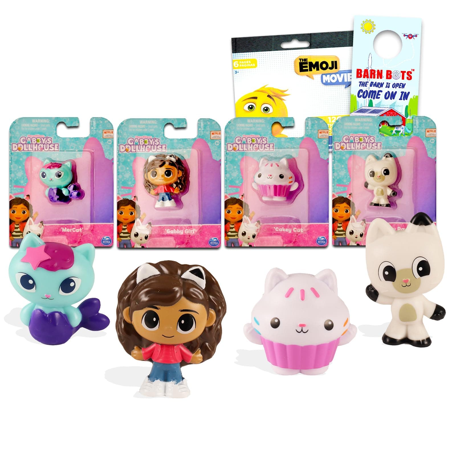 Gabby's Dollhouse Mini Figure Set - Toy Bundle with 4 Cupcake Topper Figurines and More Plus Stickers | Gabby's Dollhouse Party Supplies
