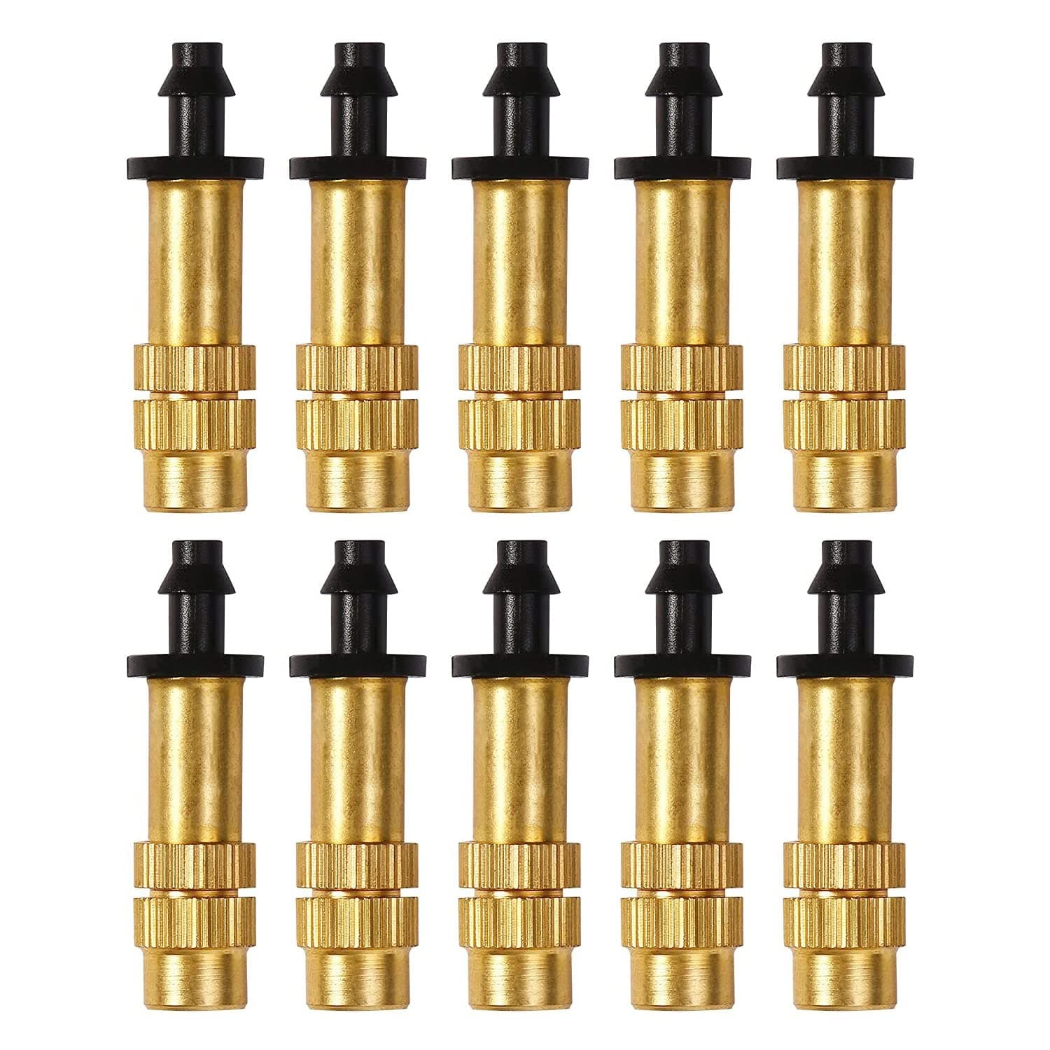Serplex® Adjustable Water Spray Nozzle Copper 4/7mm Nozzle Water Spray Drip Irrigation Mist Sprayer Micro Sprinkler for Garden Cooling Irrigation Lawn Vegetables Greenhouse - 10 Pcs