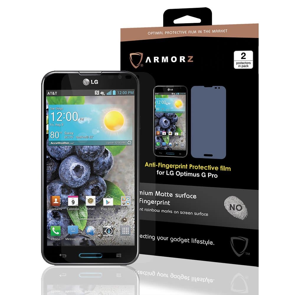 ARMORZ Anti Fingerprint Screen Protector for LG Optimus G Pro (Two Pack) (Anti-Glare)