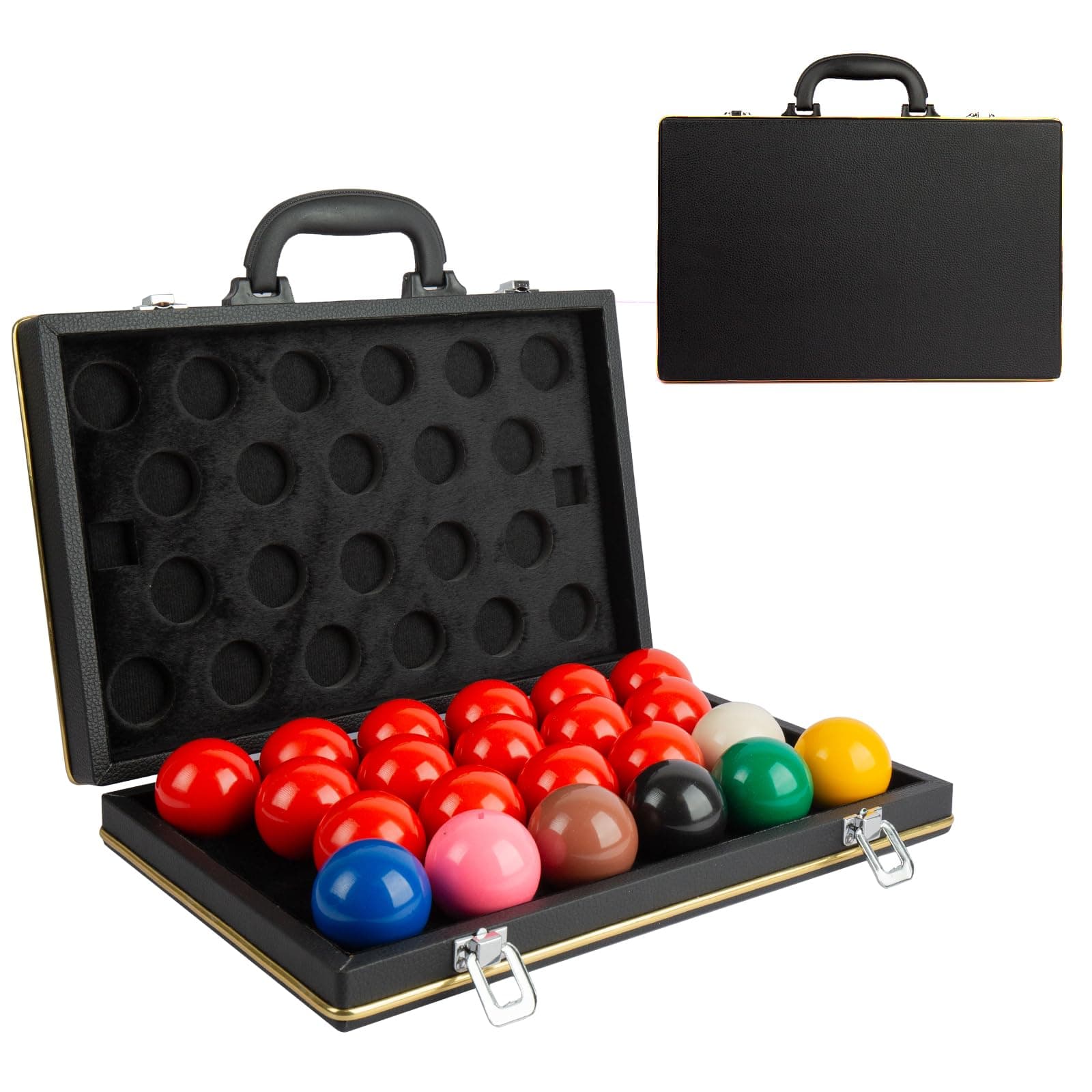 22 Pcs Snooker Billiard Ball Standard Set 2-1/16 inch - 52.5 mm Pool Balls Billiard Set - Regulation Size Professional Pool Set/Billiard Balls Storage Box Pool Ball Storage Case.
