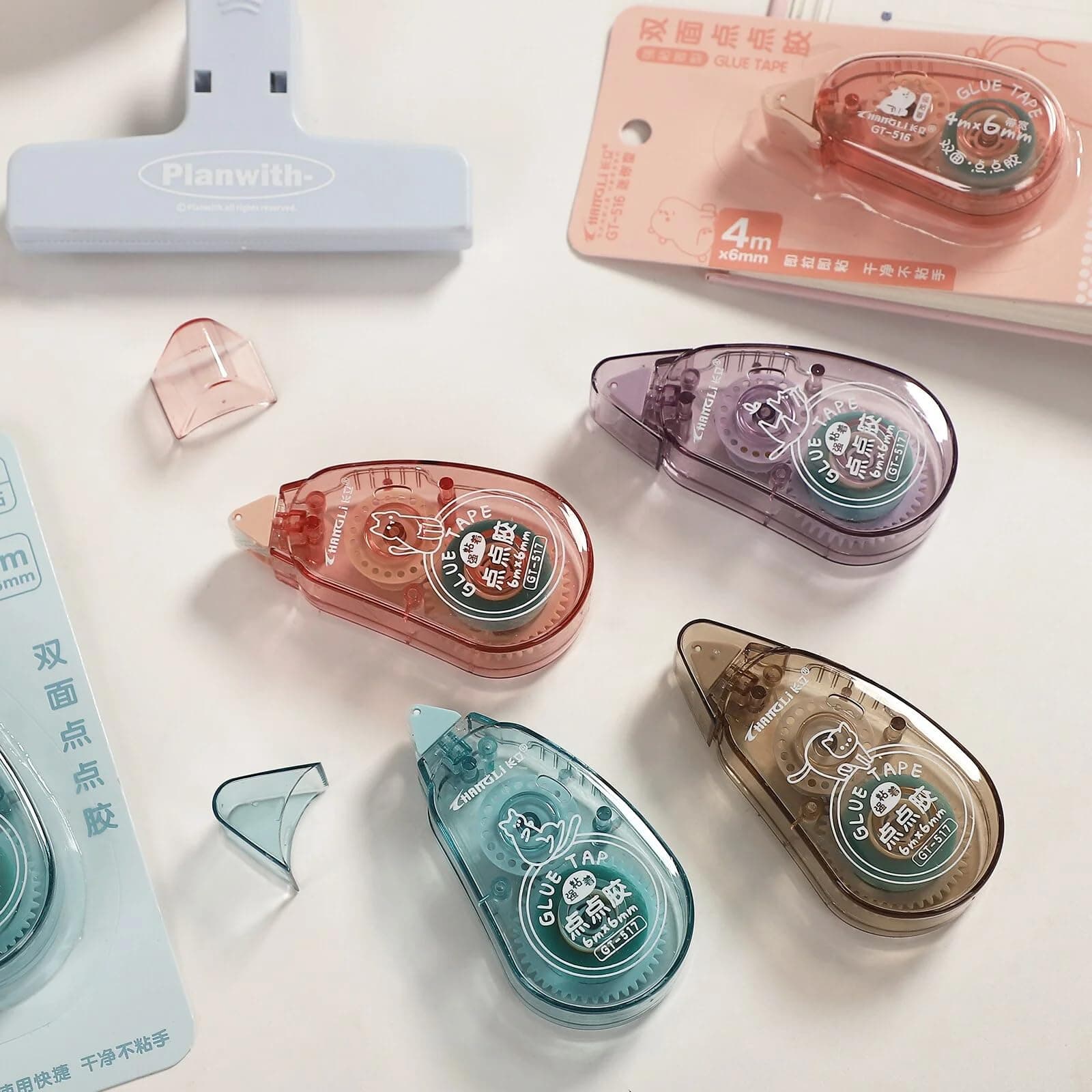 Amazon Brand - Umi 4 Pack Scrapbook Tape,Double Sided Glue Tape Roller Size 6mm x 6mtr each