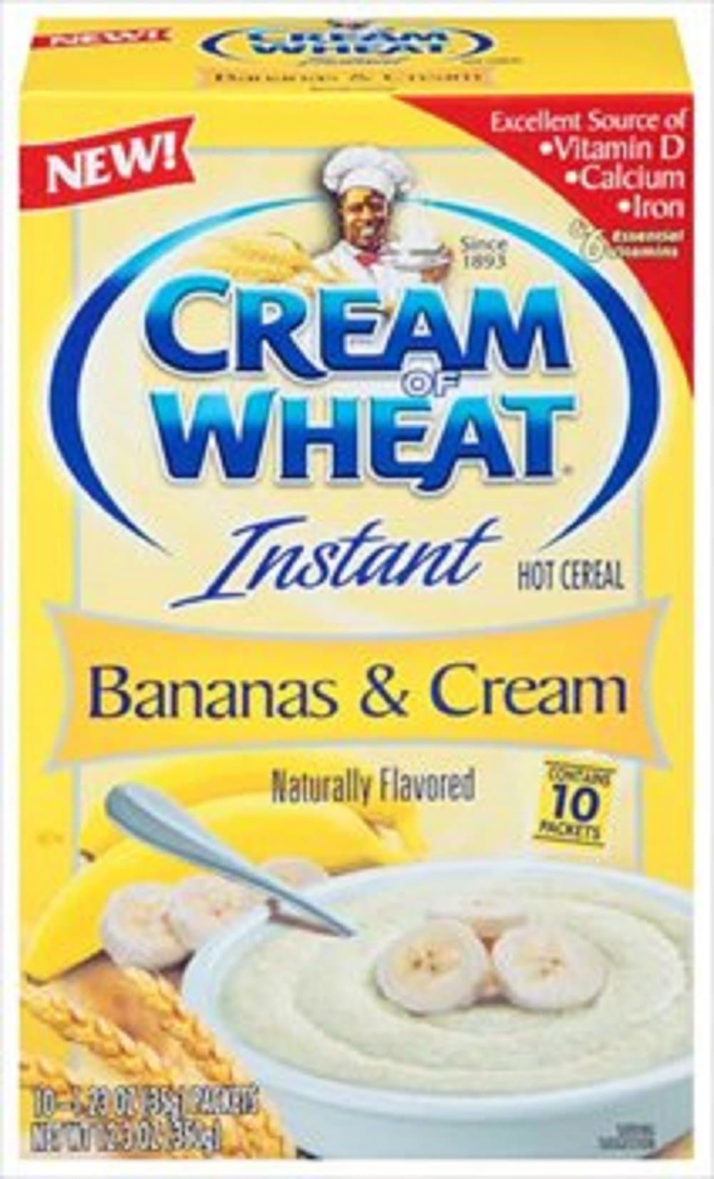 Cream Of Wheat, Bananas & Cream, Instant Hot Cereal, 10 Count, 12.3oz Box (Pack of 3)