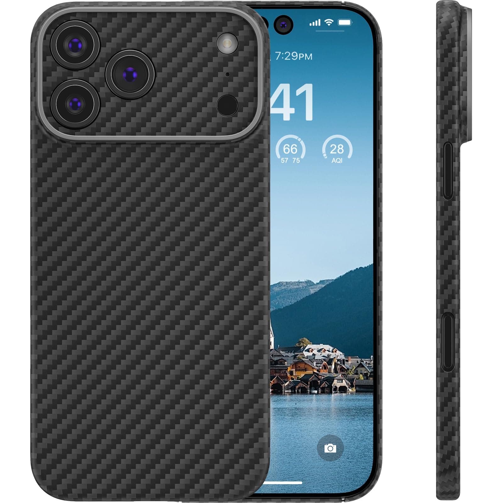 memumi Ultra-Thin 0.5mm Aramid Fibre Case for iPhone 17 Pro, Military-Grade Protection, Slim Minimalist Design, Lightweight No-Case Feel Black