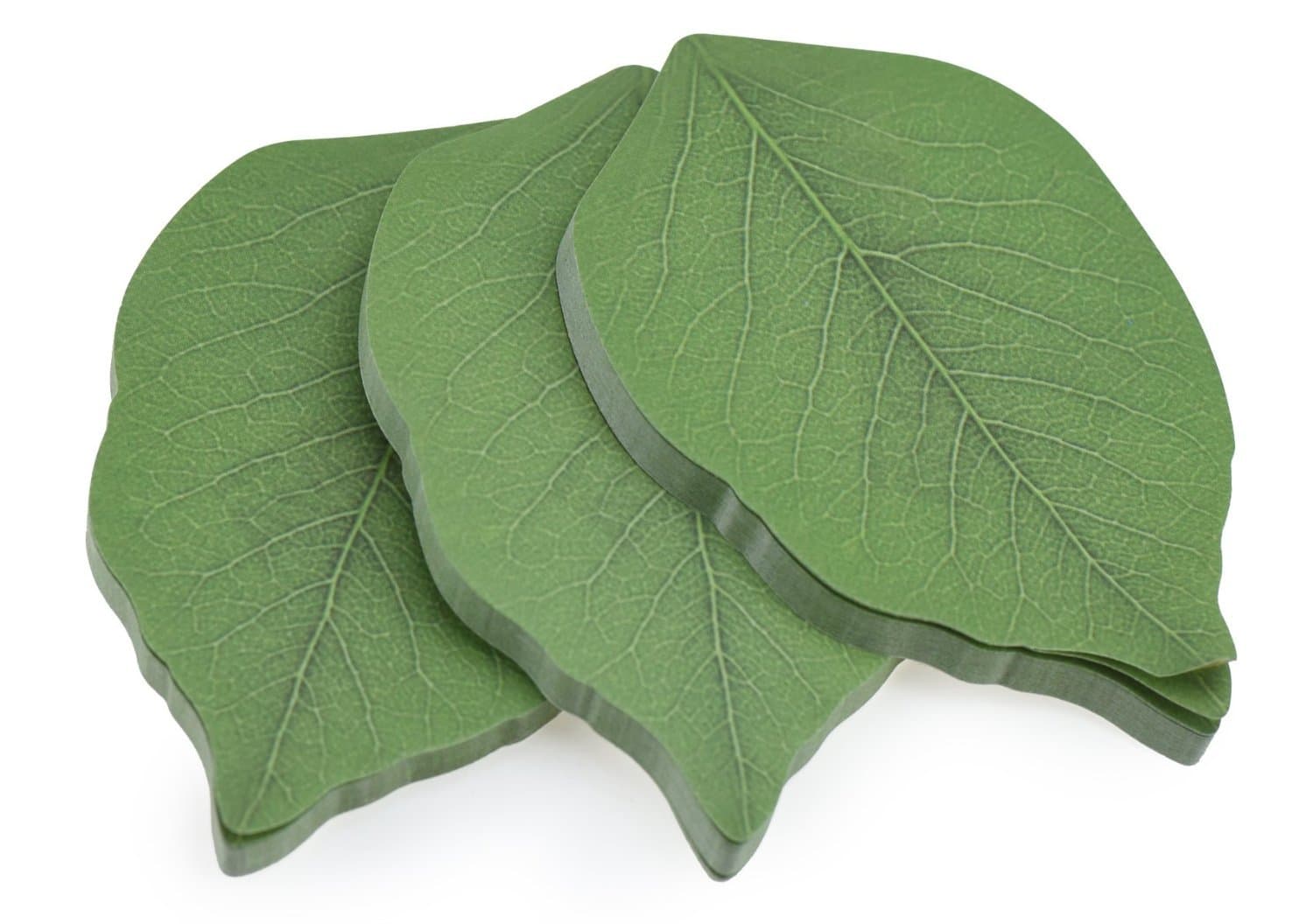 Happy Star® Cute Green Leaves Leaf Shape Sticky Notes Novelty Sticky Note Pad (2 pk)