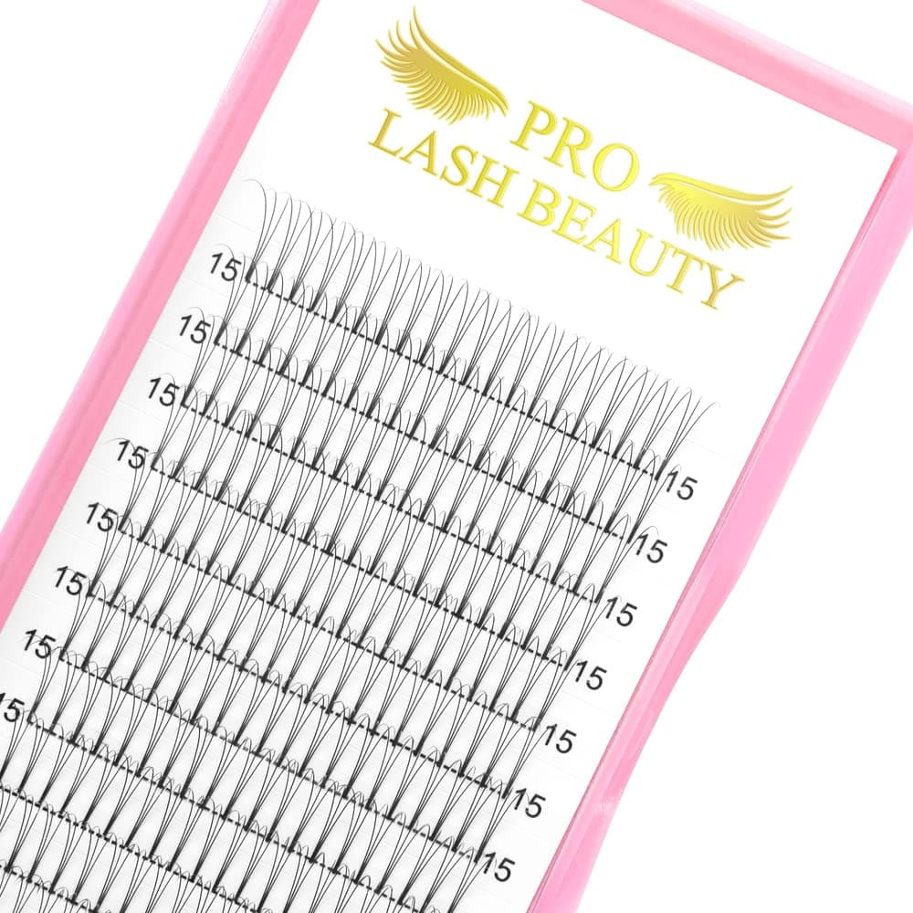 Premade Volume Fans Eyelash Extensions 3D-D-0.10-9 Short Stem Premade Fans Eyelash Extensions Volume Lash Extensions .07 .10 Premade Volume Fans Premade Lash Fans C D curl(3D-D-0.10,9 mm)
