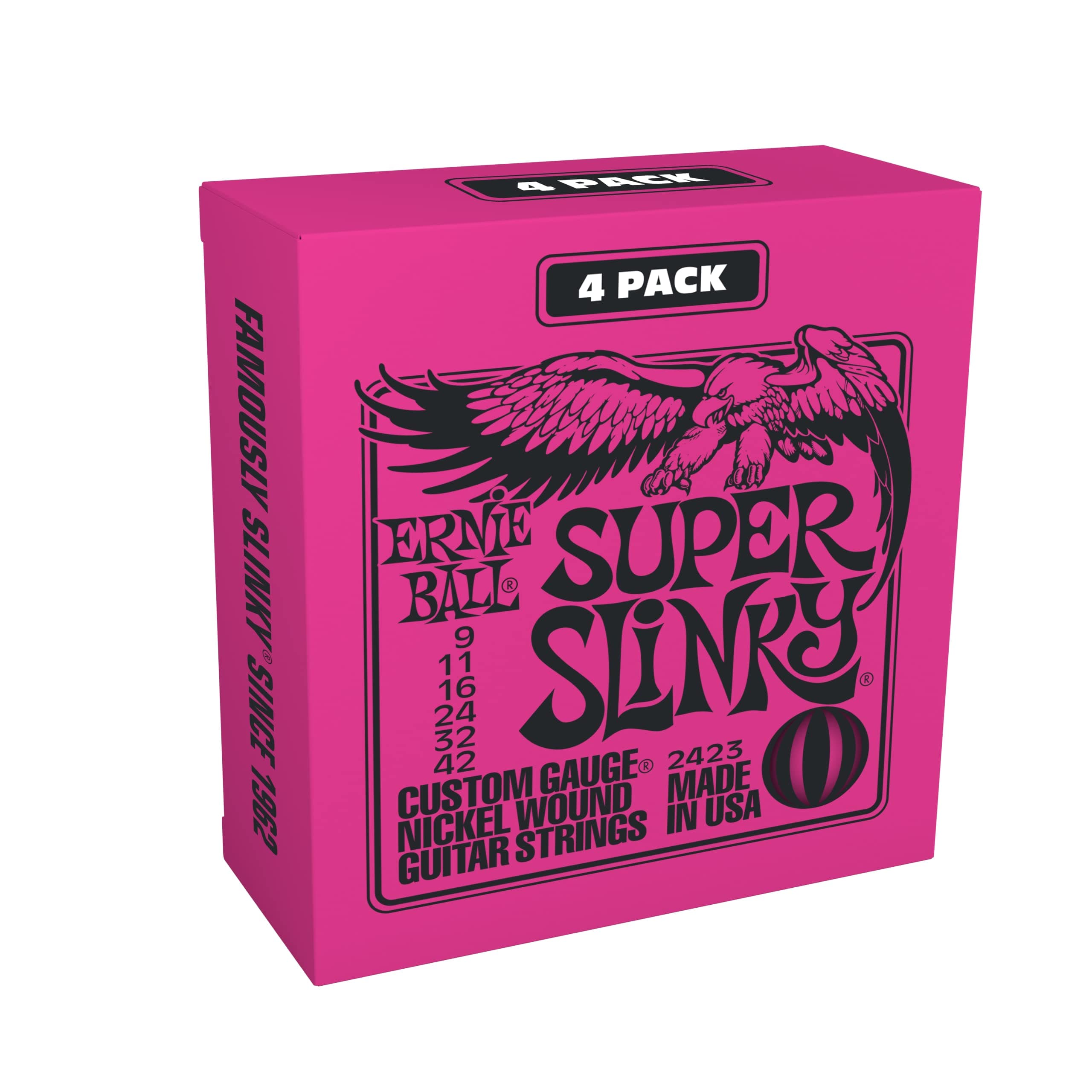 Super Slinky Nickel Wound Electric Guitar Strings Amazon Exclusive 4-Pack - 9-42 Gauge