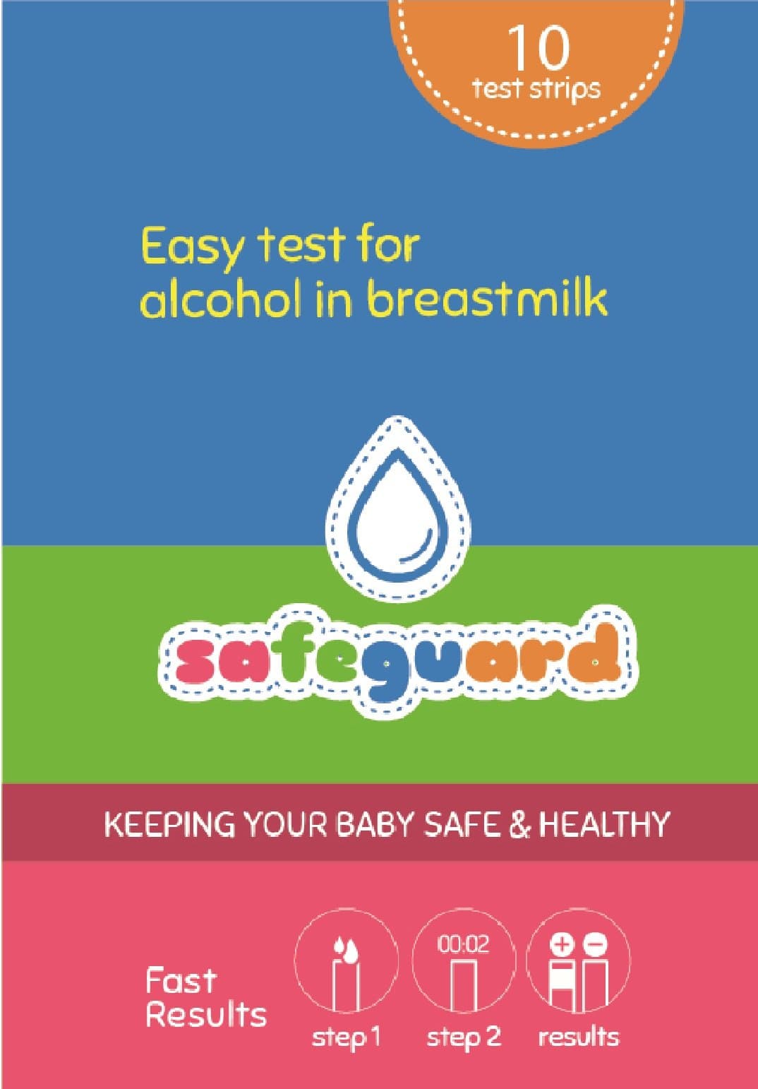 Safeguard Easy Use Breastmilk Alcohol Test Strip 10 Pack