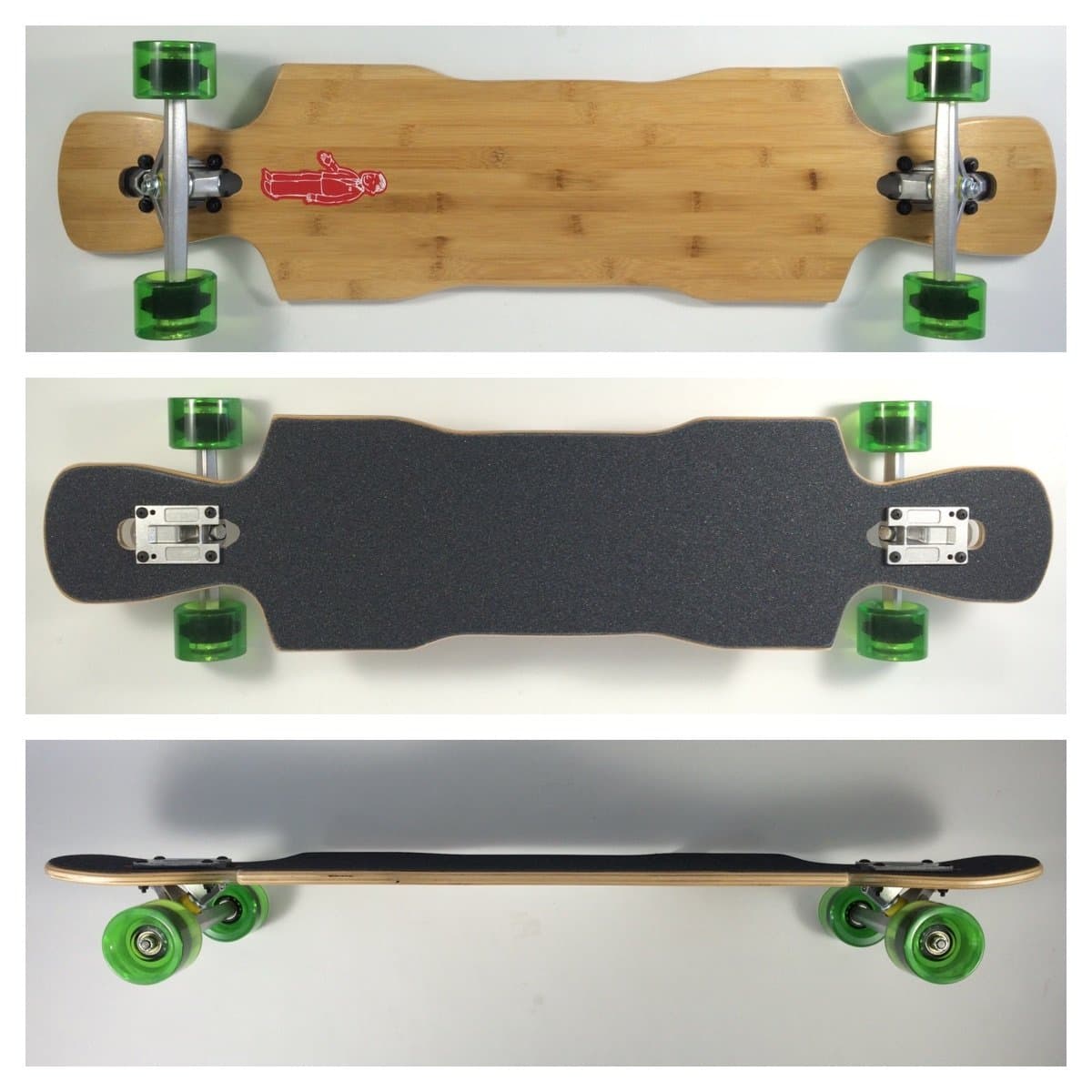 FunBox Skateboards Bamboo Kray Drop Through Double Kick Longboard