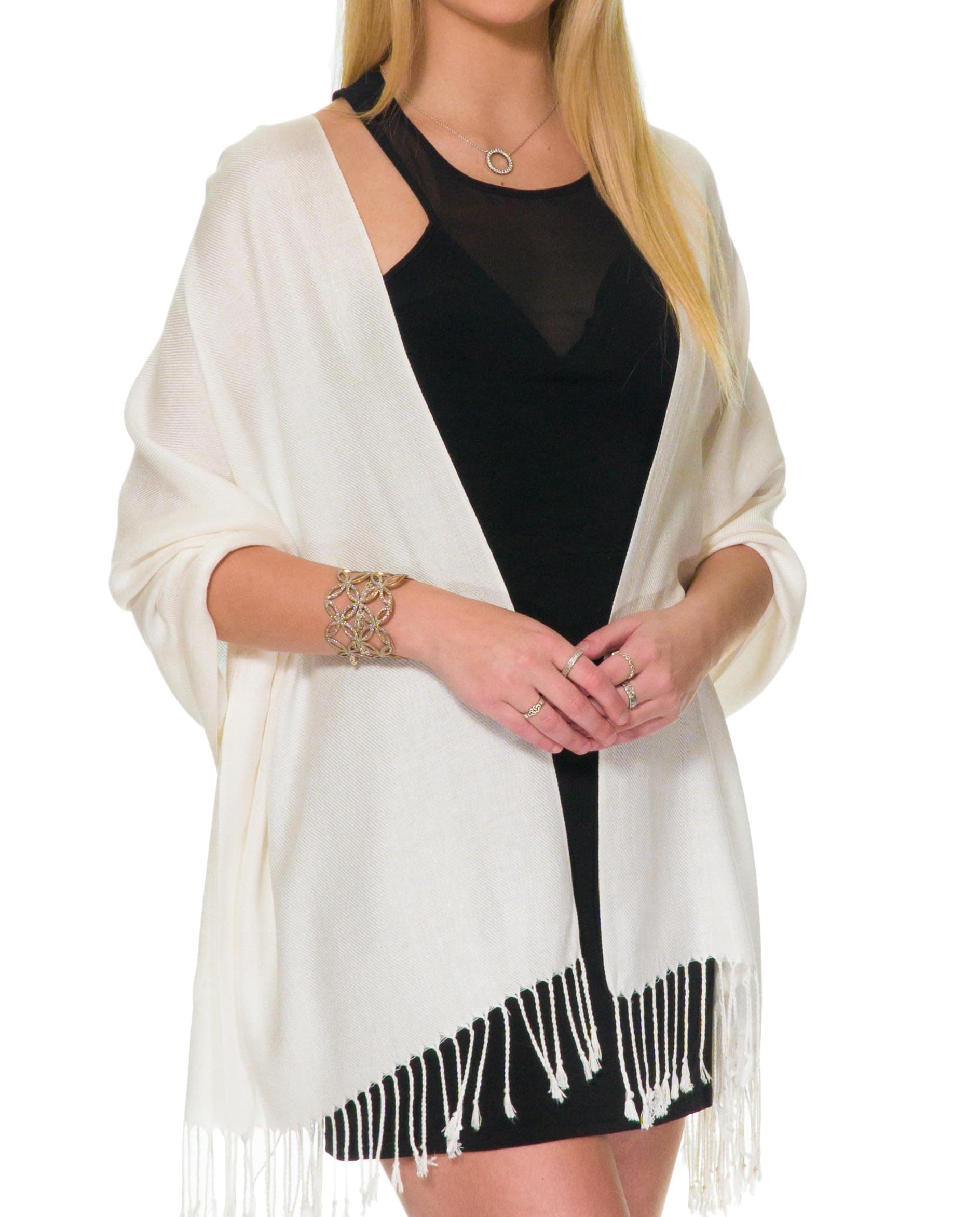 ShineGlitzPashmina Shawls and Wraps for Evening Dresses, Large Soft Pashminas Wedding Shawl