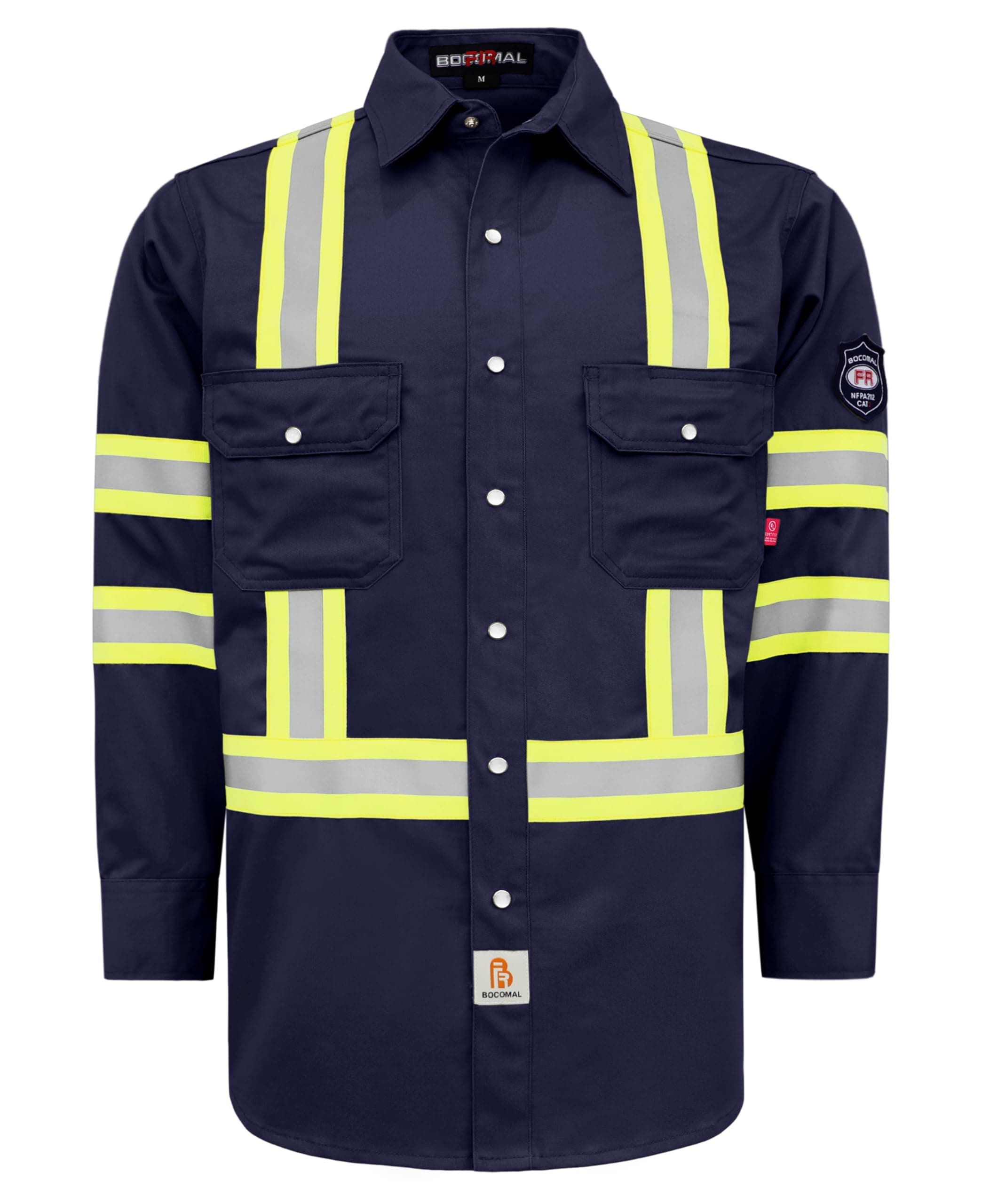 FR Shirts High Visibility/Hi Vis Flame Resistant/Fire Retardant Shirt 7.5oz Men's Reflective Shirts
